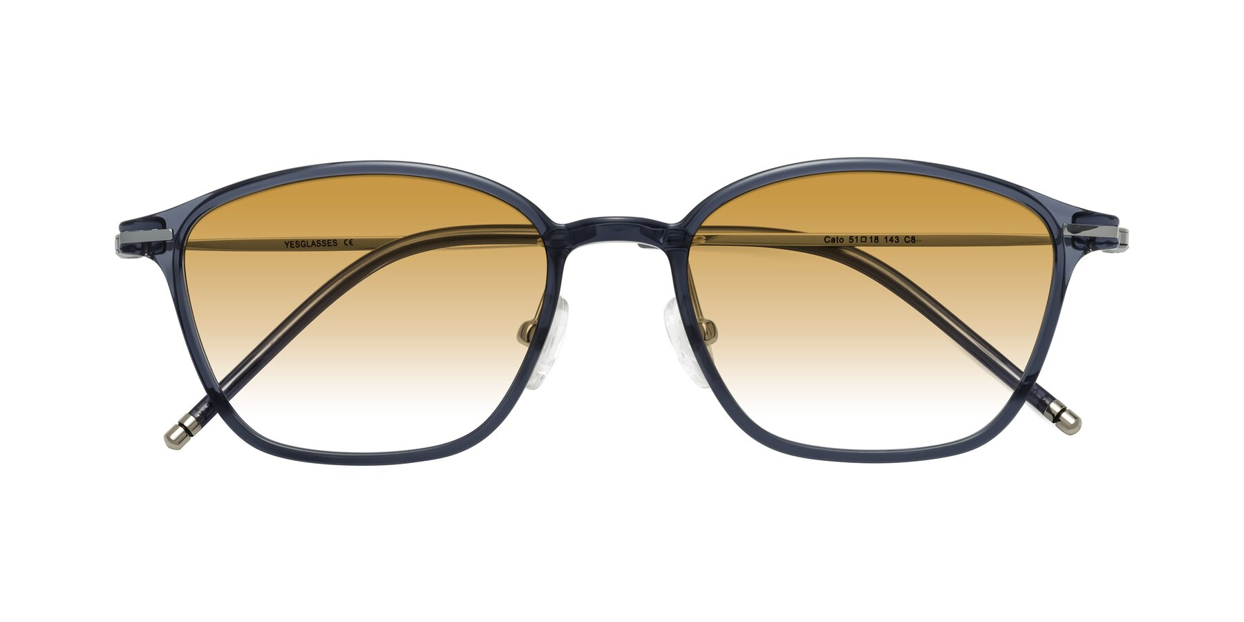 Folded Front of Cato in Grayish Blue with Champagne Gradient Lenses