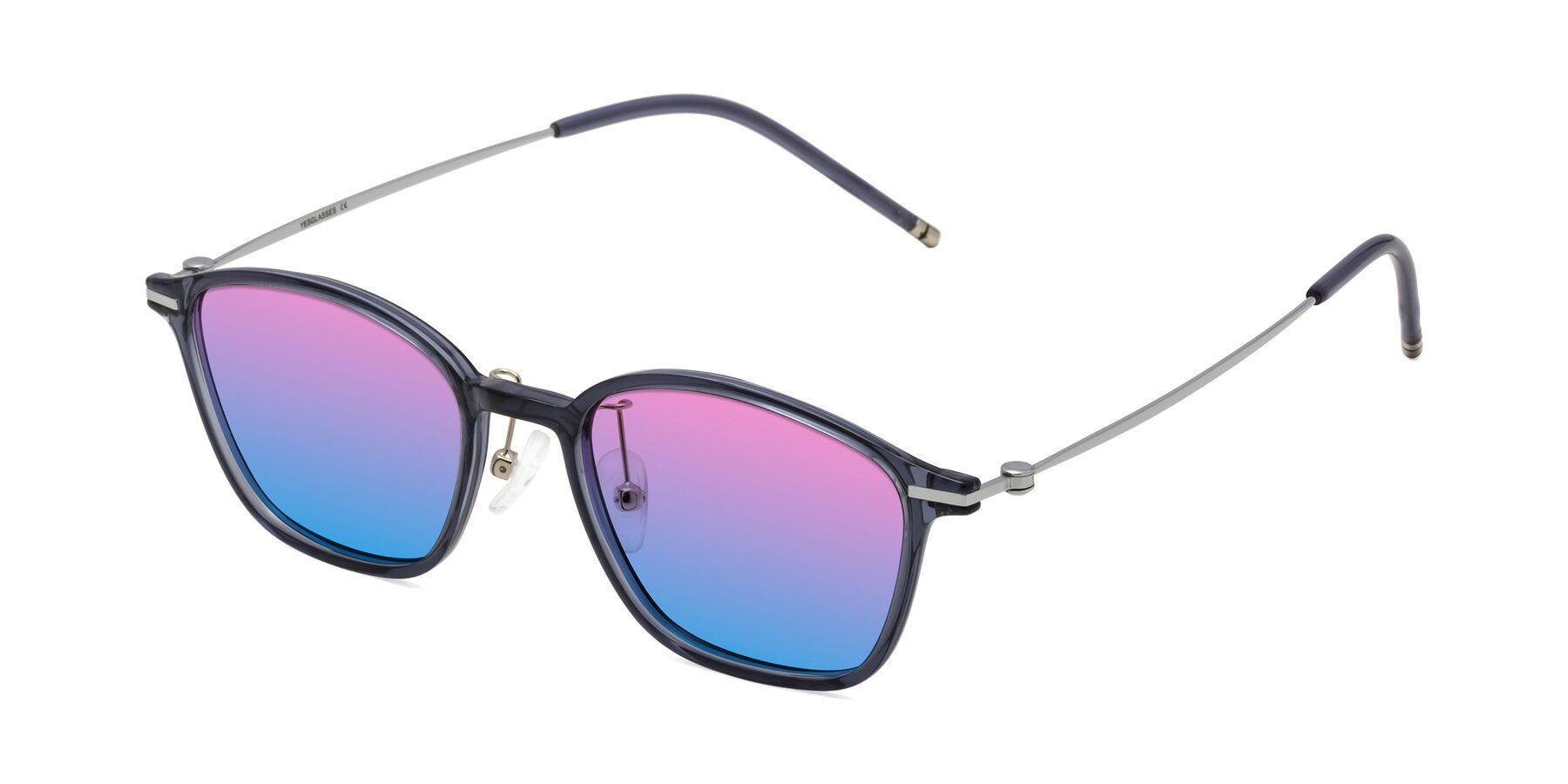 Angle of Cato in Grayish Blue with Pink / Blue Gradient Lenses