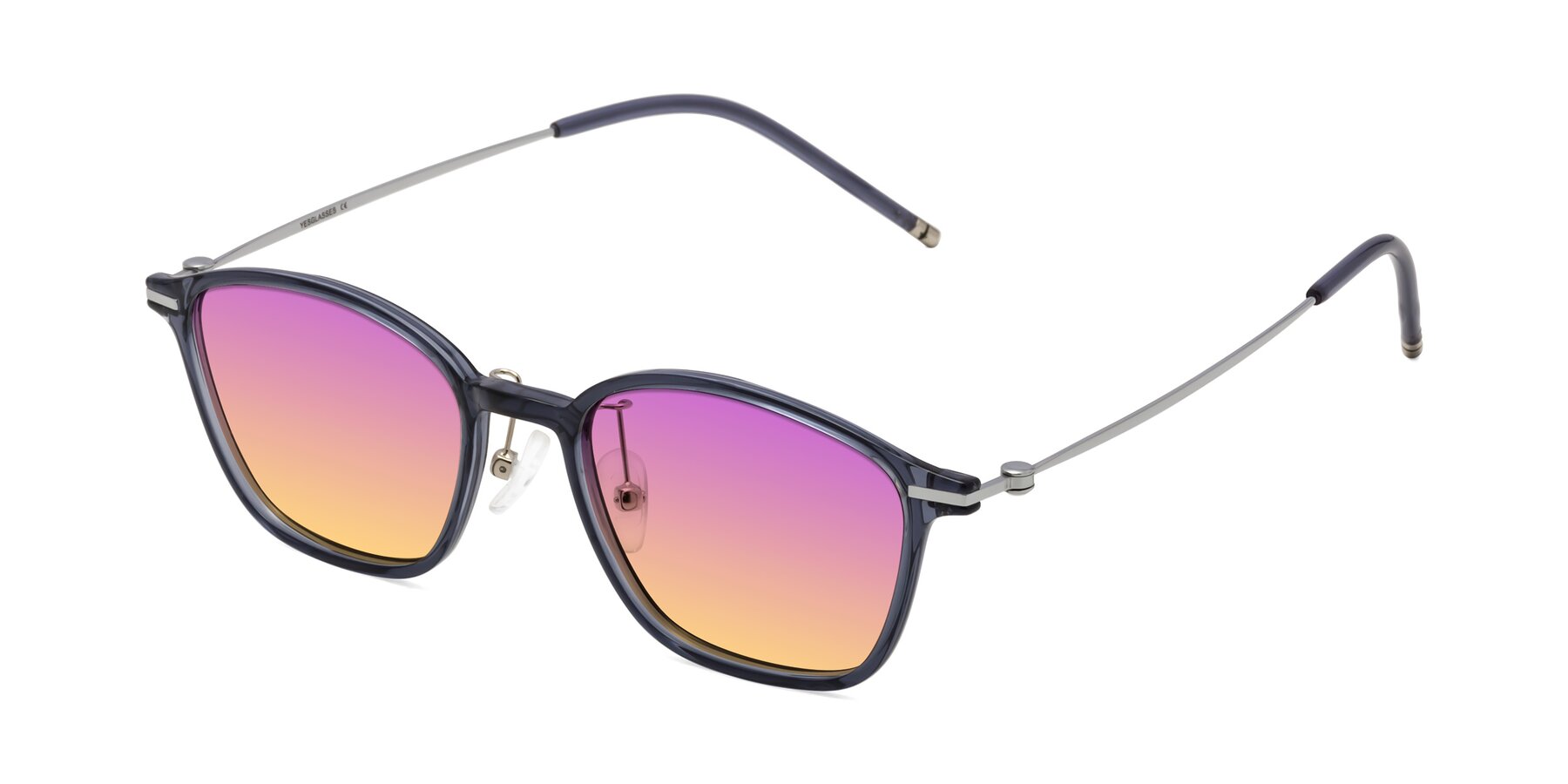 Angle of Cato in Grayish Blue with Purple / Yellow Gradient Lenses