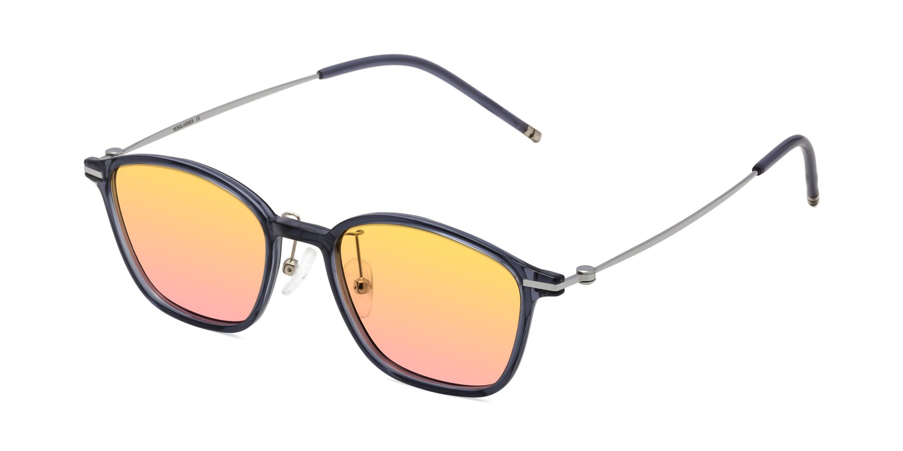 Angle of Cato in Grayish Blue with Yellow / Pink Gradient Lenses