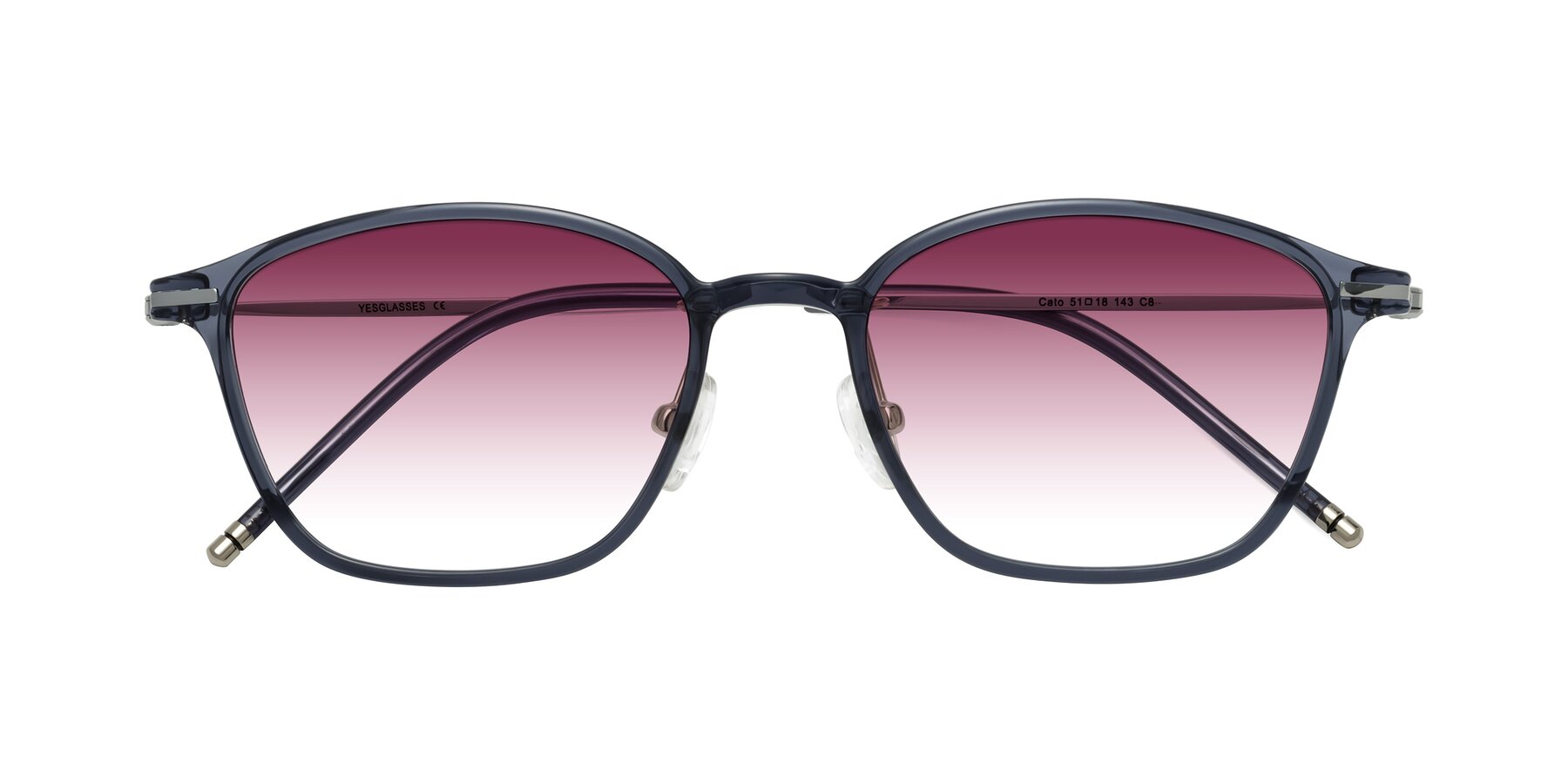 Folded Front of Cato in Grayish Blue with Wine Gradient Lenses