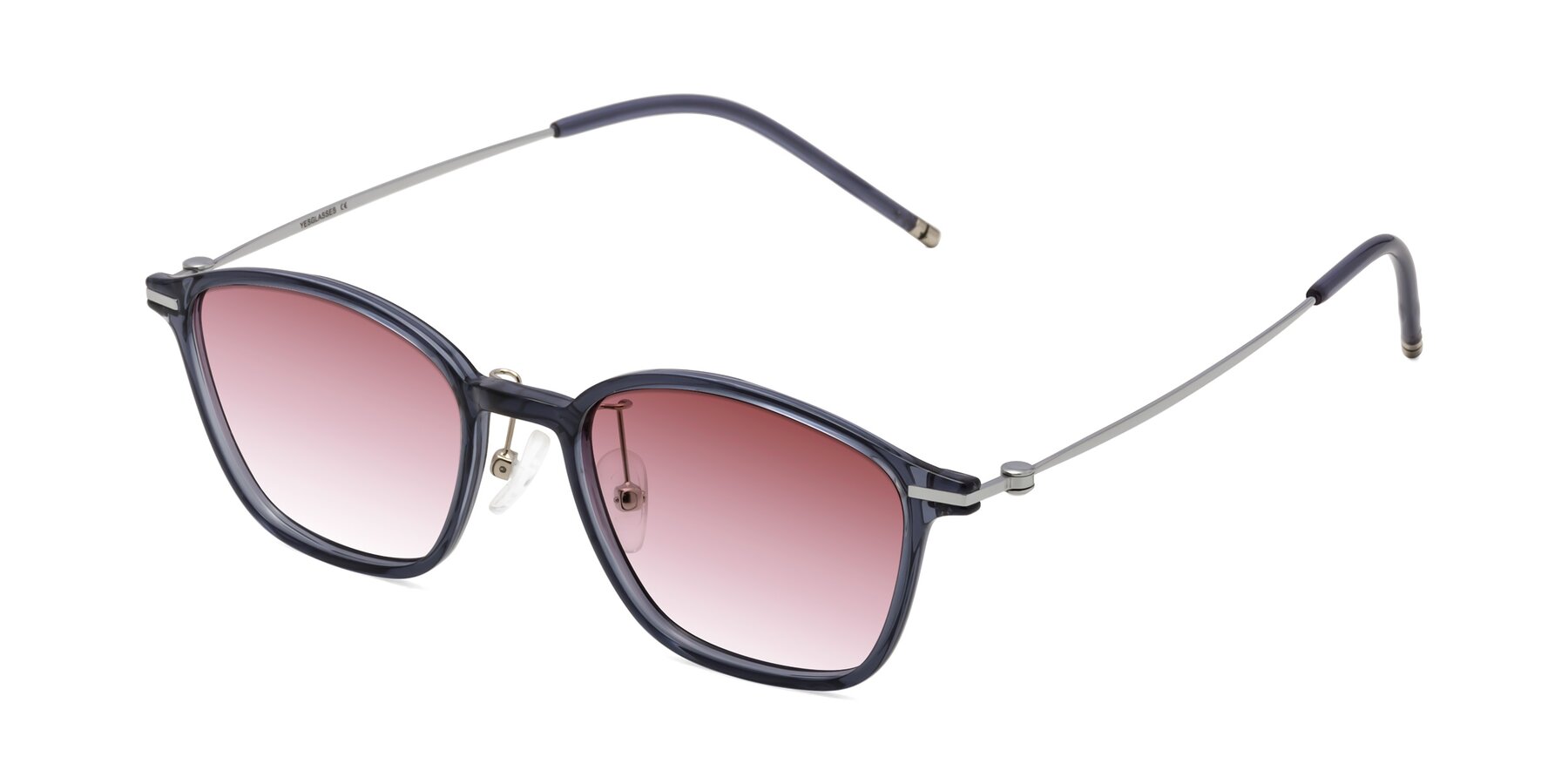 Angle of Cato in Grayish Blue with Garnet Gradient Lenses