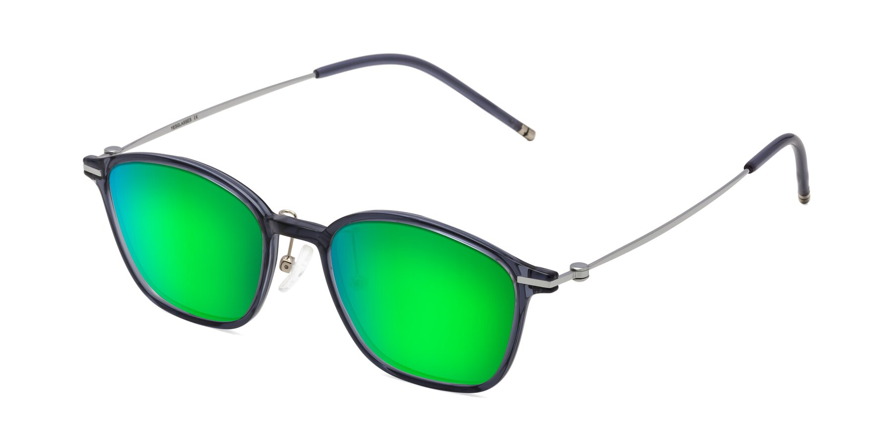 Angle of Cato in Grayish Blue with Green Mirrored Lenses