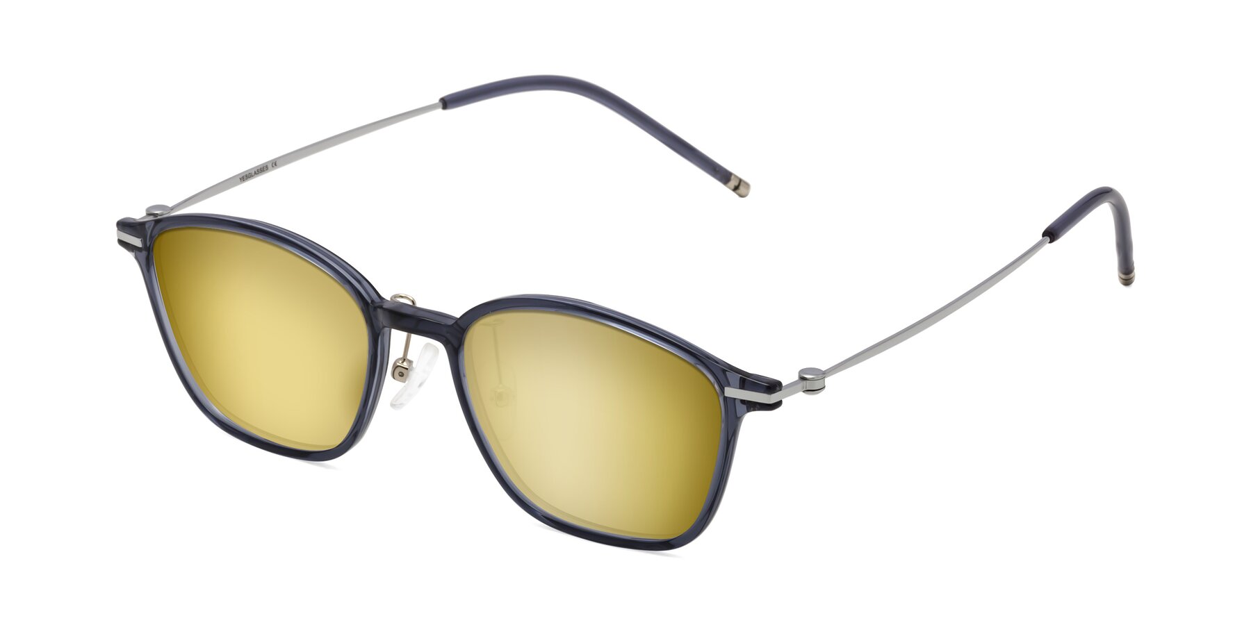 Angle of Cato in Grayish Blue with Gold Mirrored Lenses