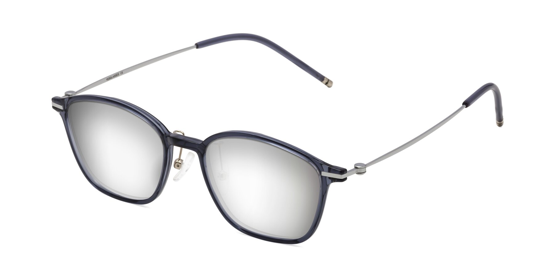 Angle of Cato in Grayish Blue with Silver Mirrored Lenses