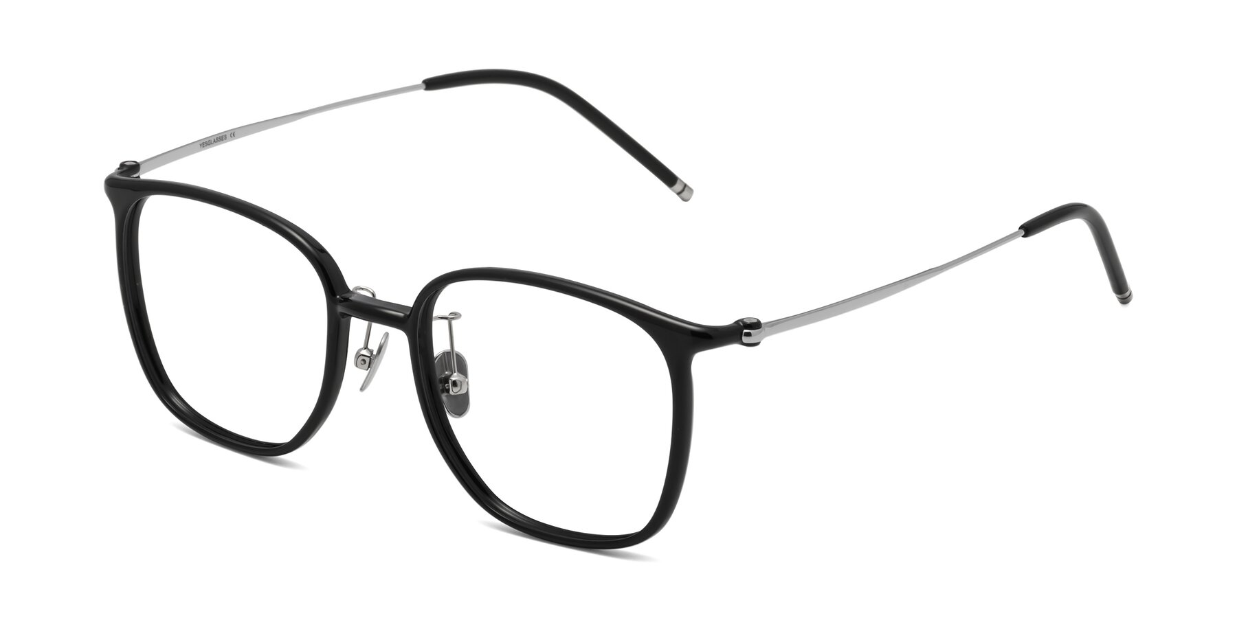 Angle of Manlius in Black with Clear Eyeglass Lenses
