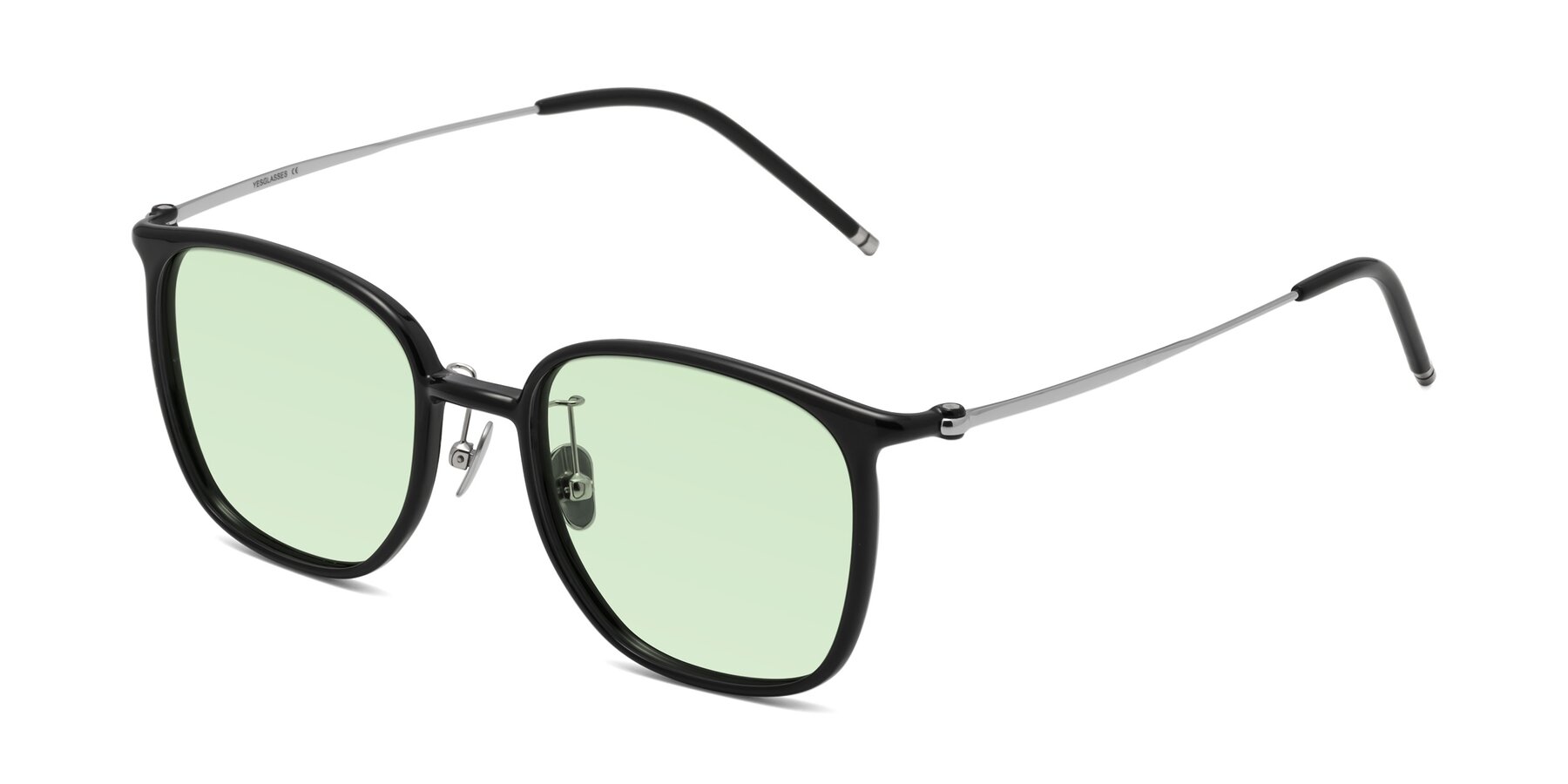 Angle of Manlius in Black with Light Green Tinted Lenses