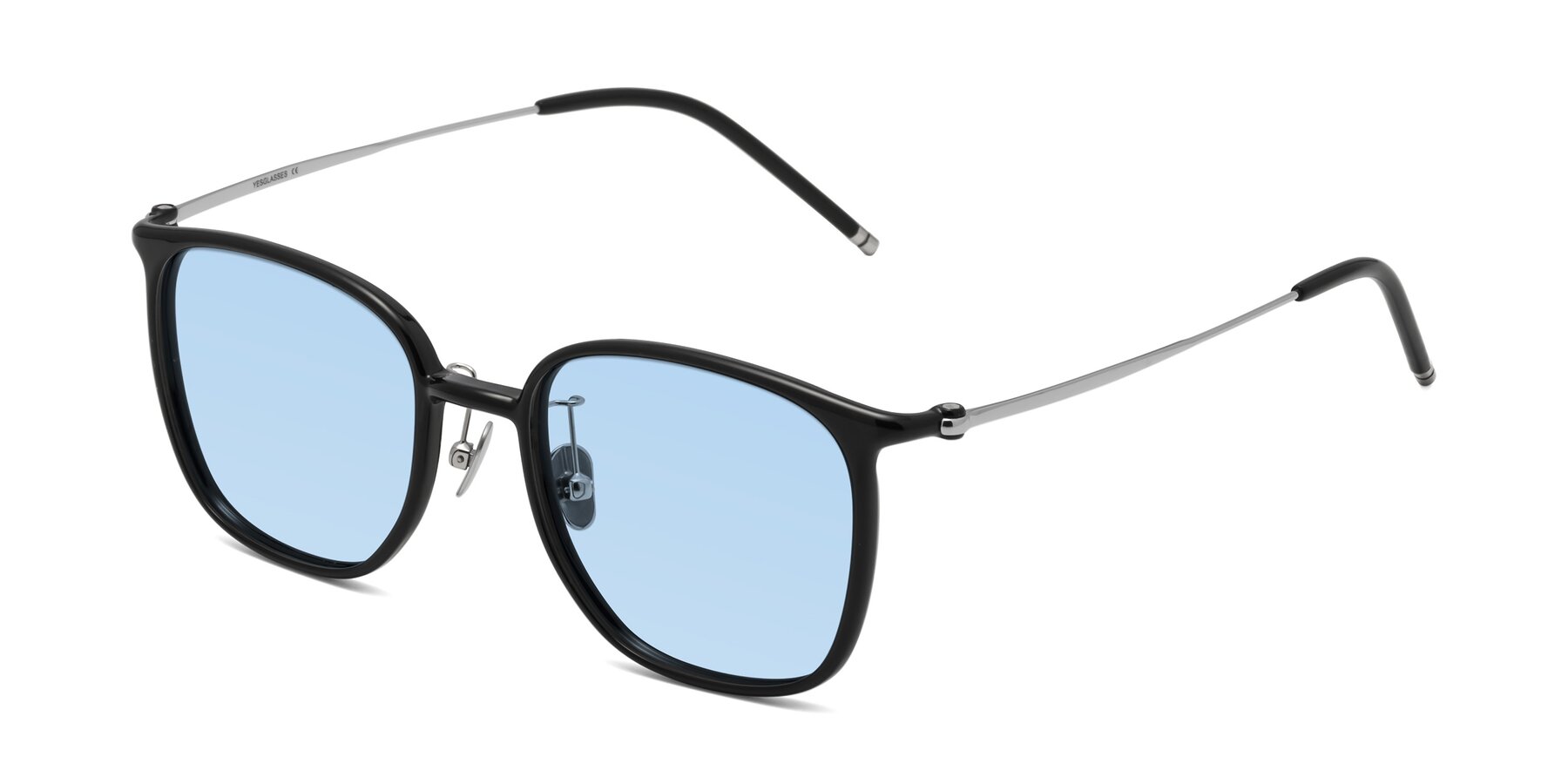 Angle of Manlius in Black with Light Blue Tinted Lenses