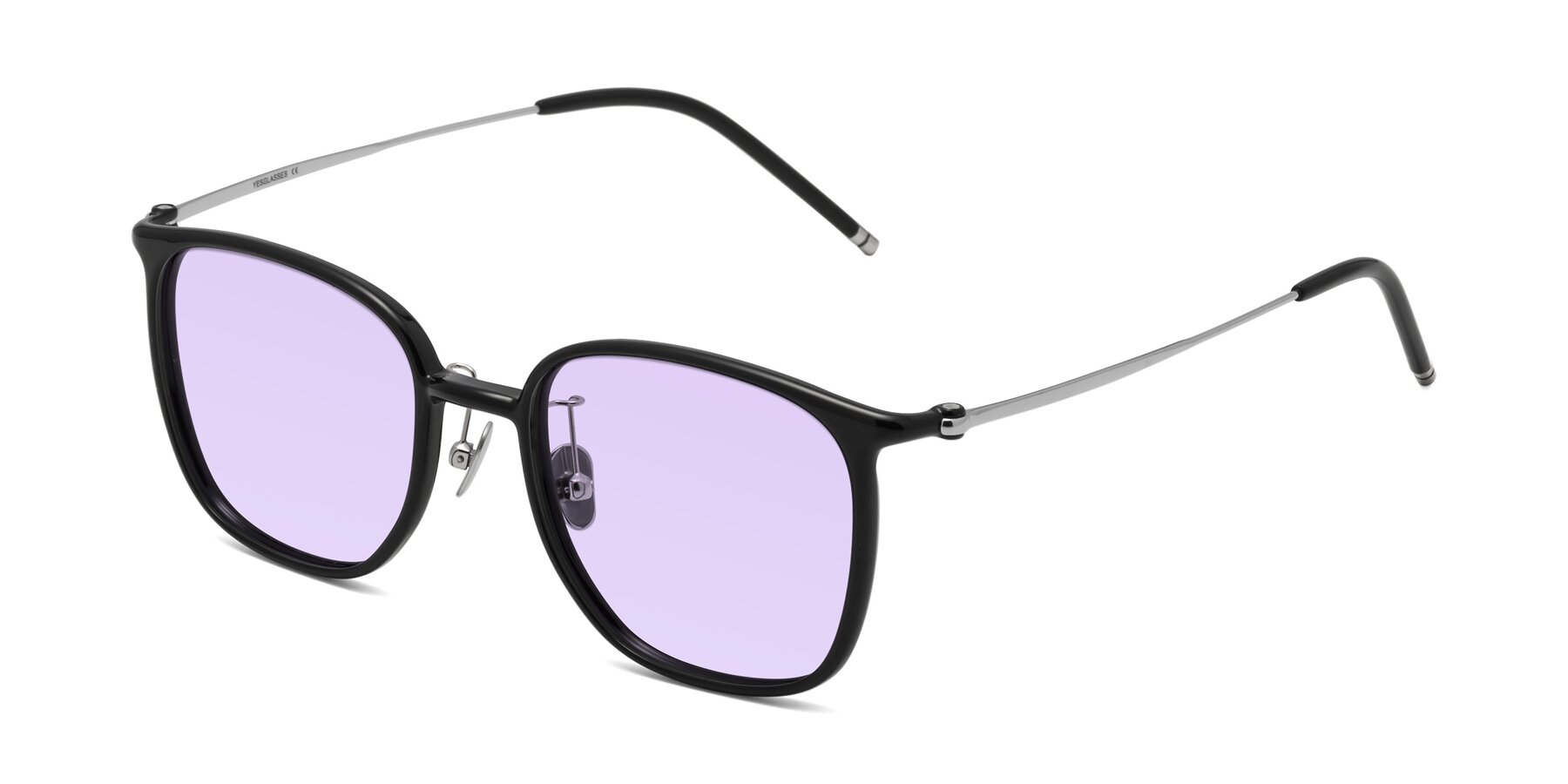 Angle of Manlius in Black with Light Purple Tinted Lenses