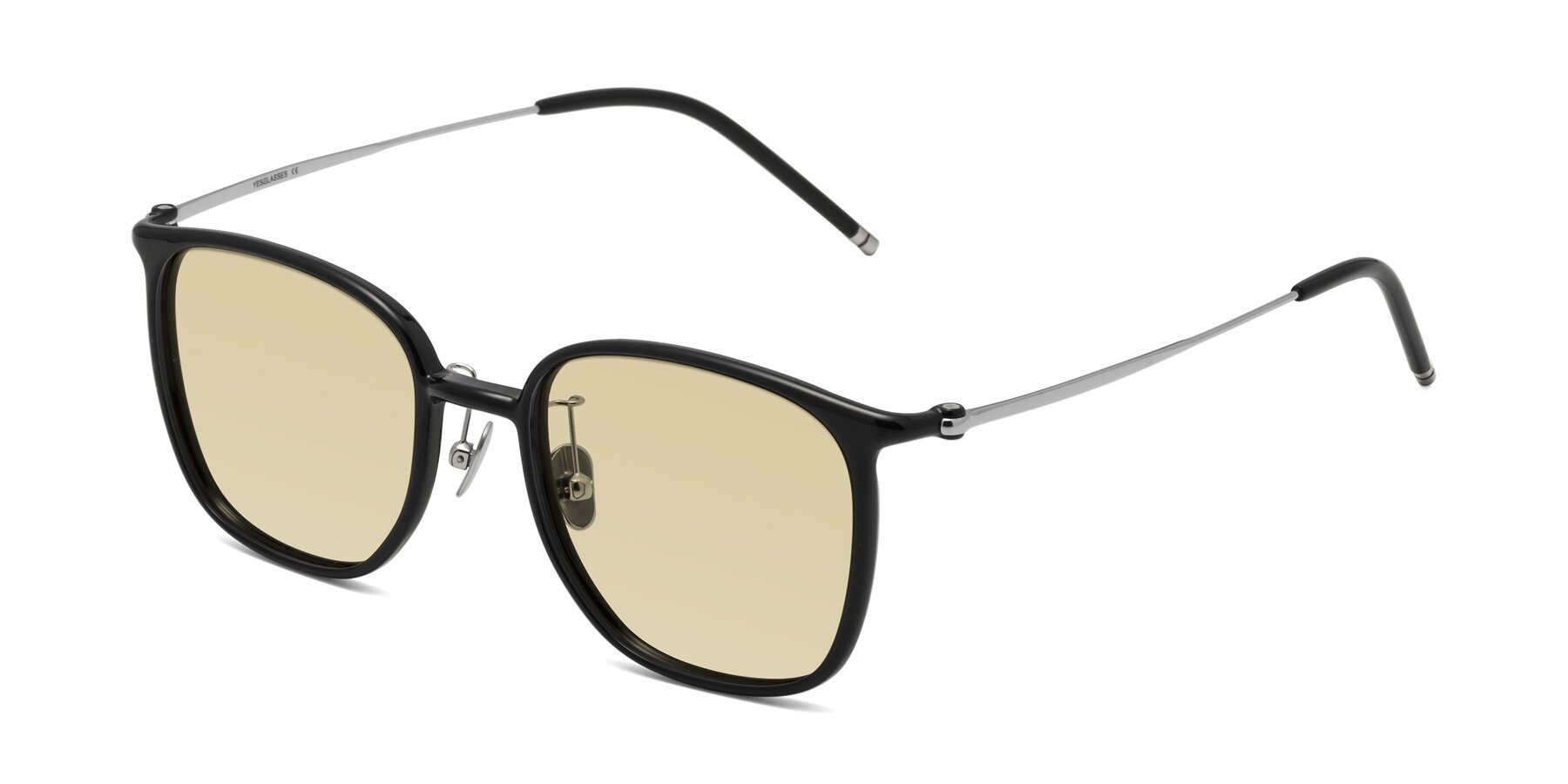 Angle of Manlius in Black with Light Champagne Tinted Lenses