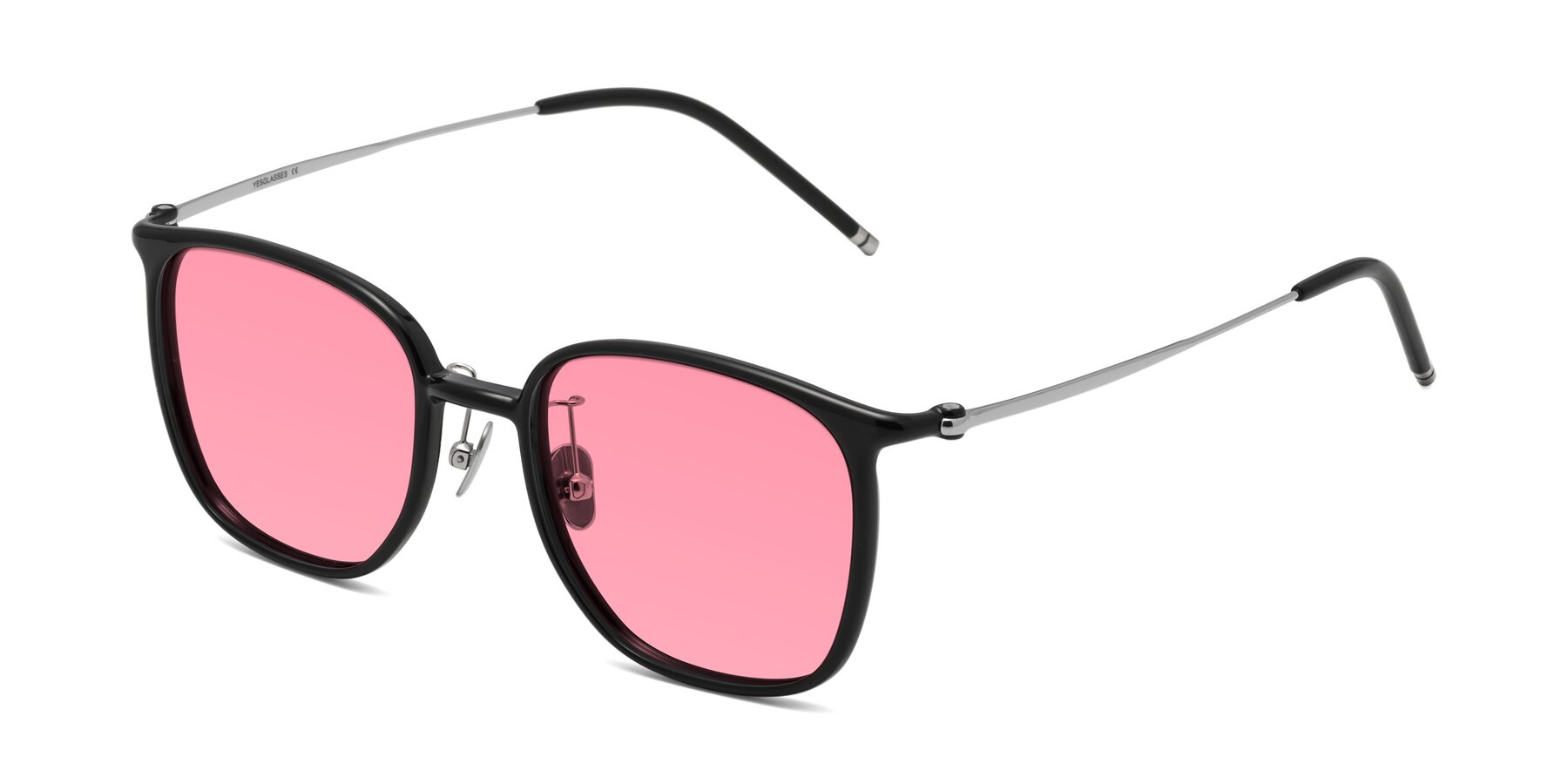 Angle of Manlius in Black with Pink Tinted Lenses