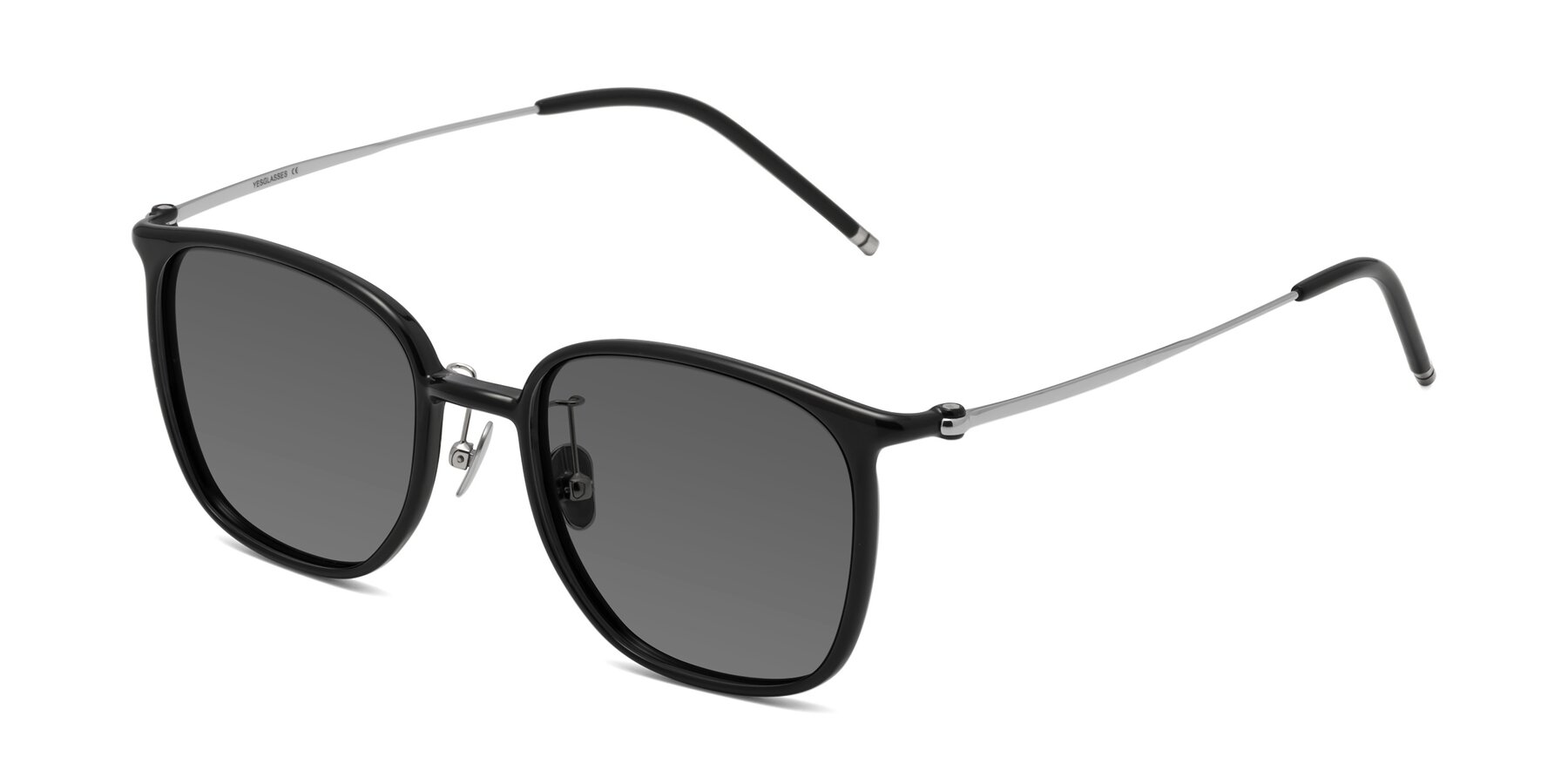 Angle of Manlius in Black with Medium Gray Tinted Lenses