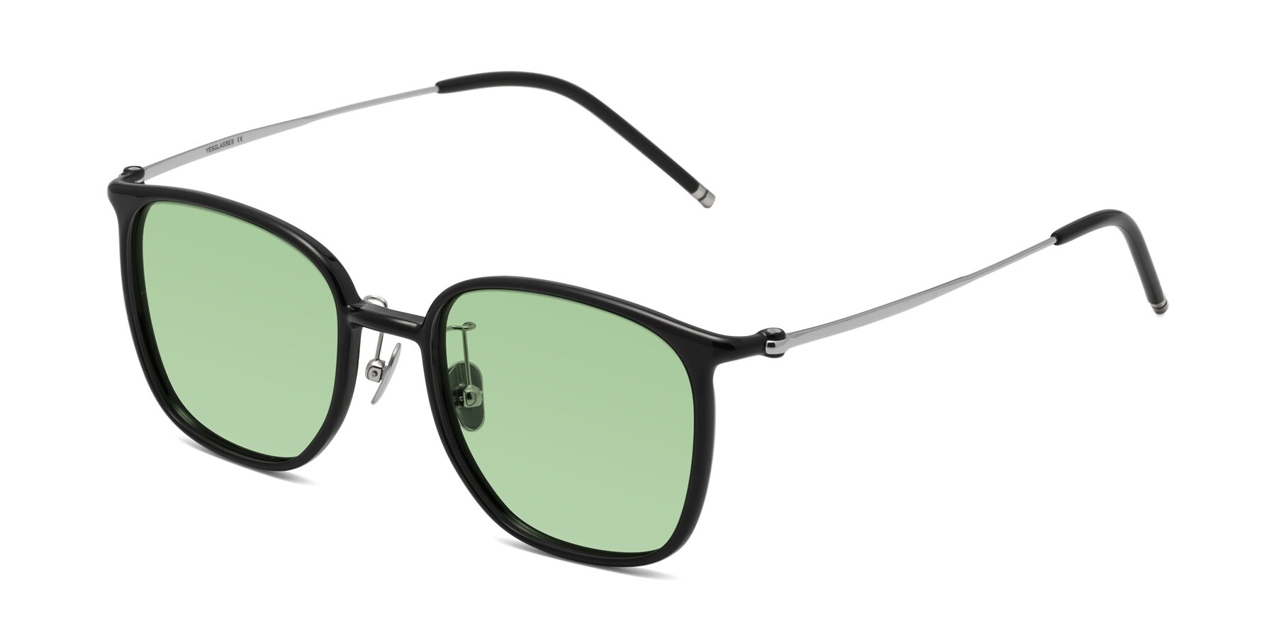 Angle of Manlius in Black with Medium Green Tinted Lenses