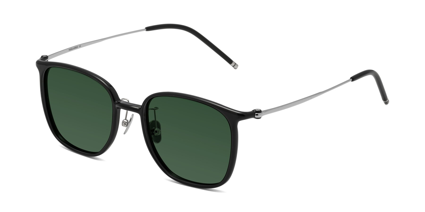 Angle of Manlius in Black with Green Tinted Lenses
