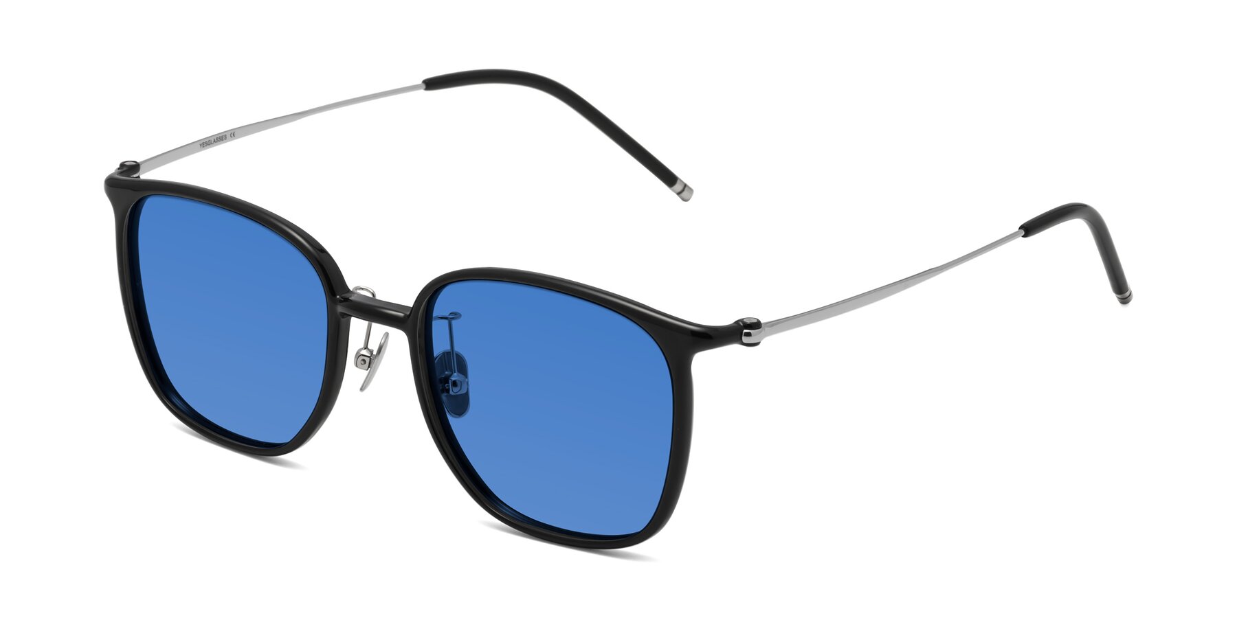 Angle of Manlius in Black with Blue Tinted Lenses