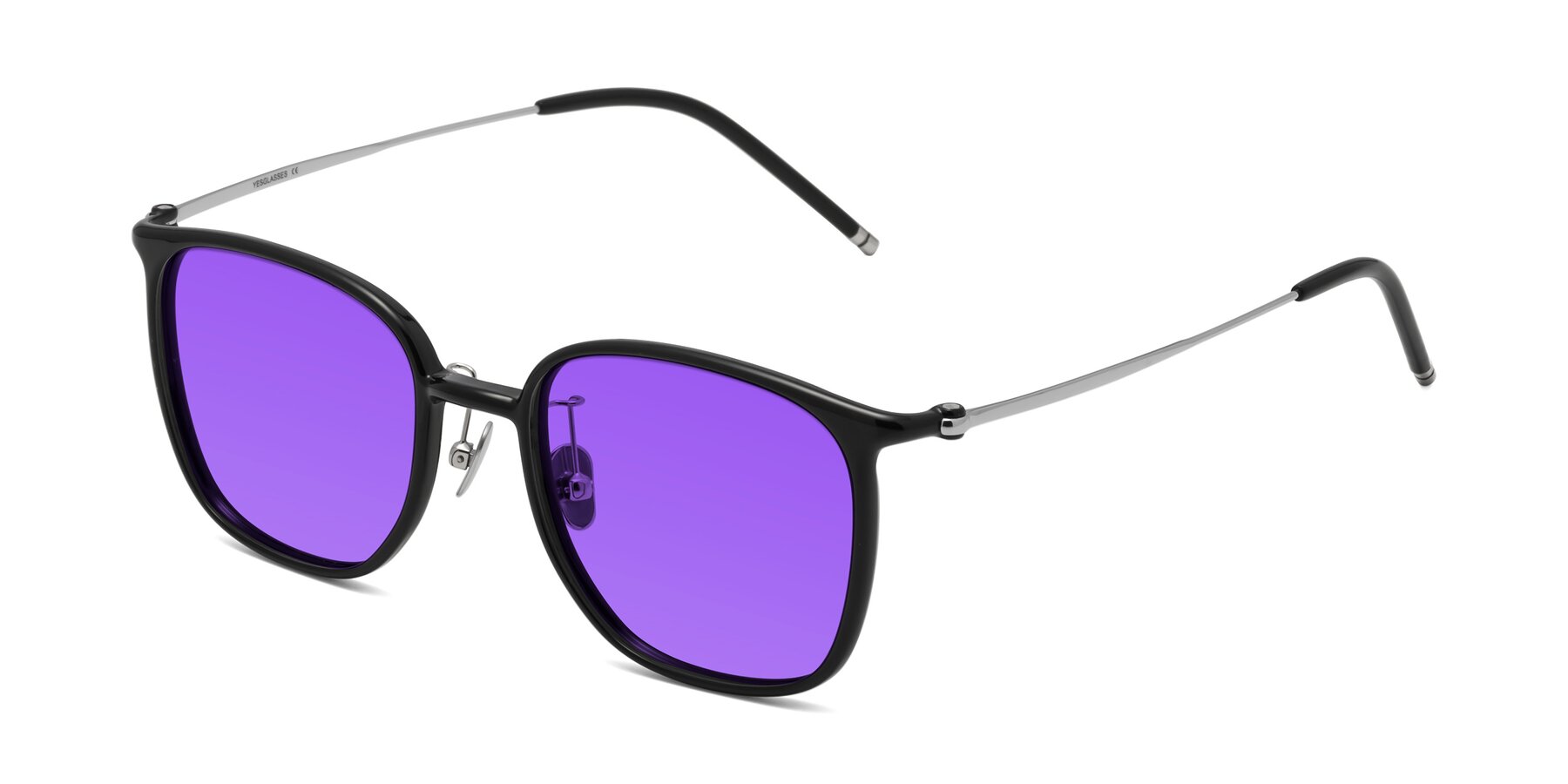 Angle of Manlius in Black with Purple Tinted Lenses