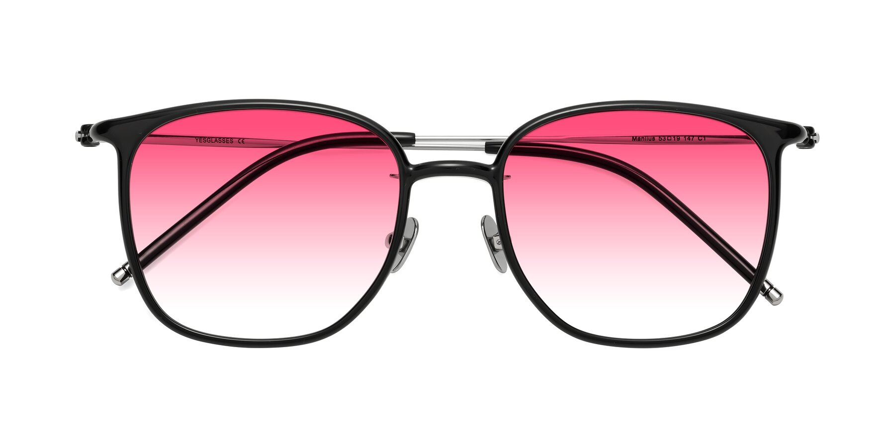 Folded Front of Manlius in Black with Pink Gradient Lenses