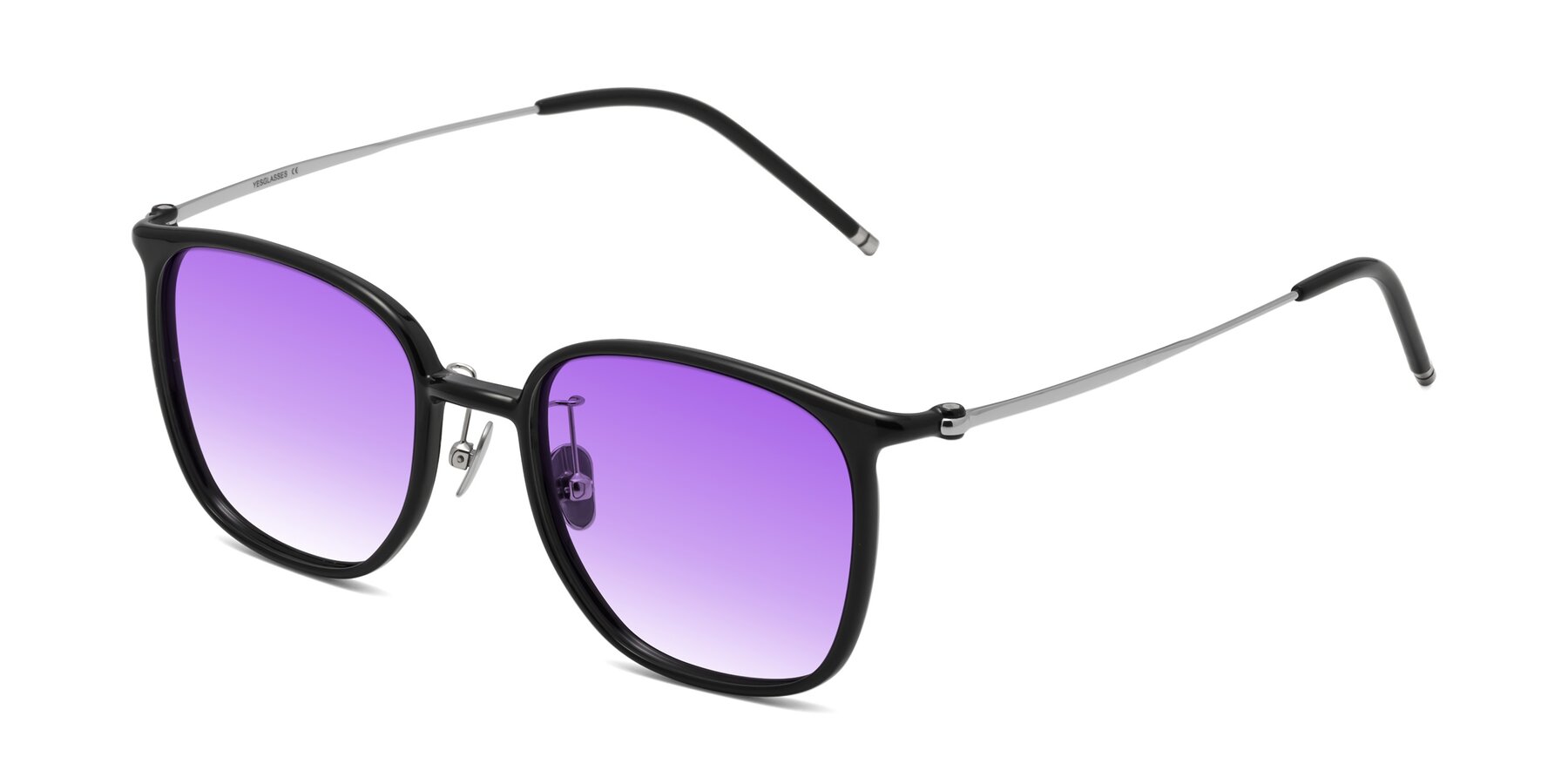 Angle of Manlius in Black with Purple Gradient Lenses
