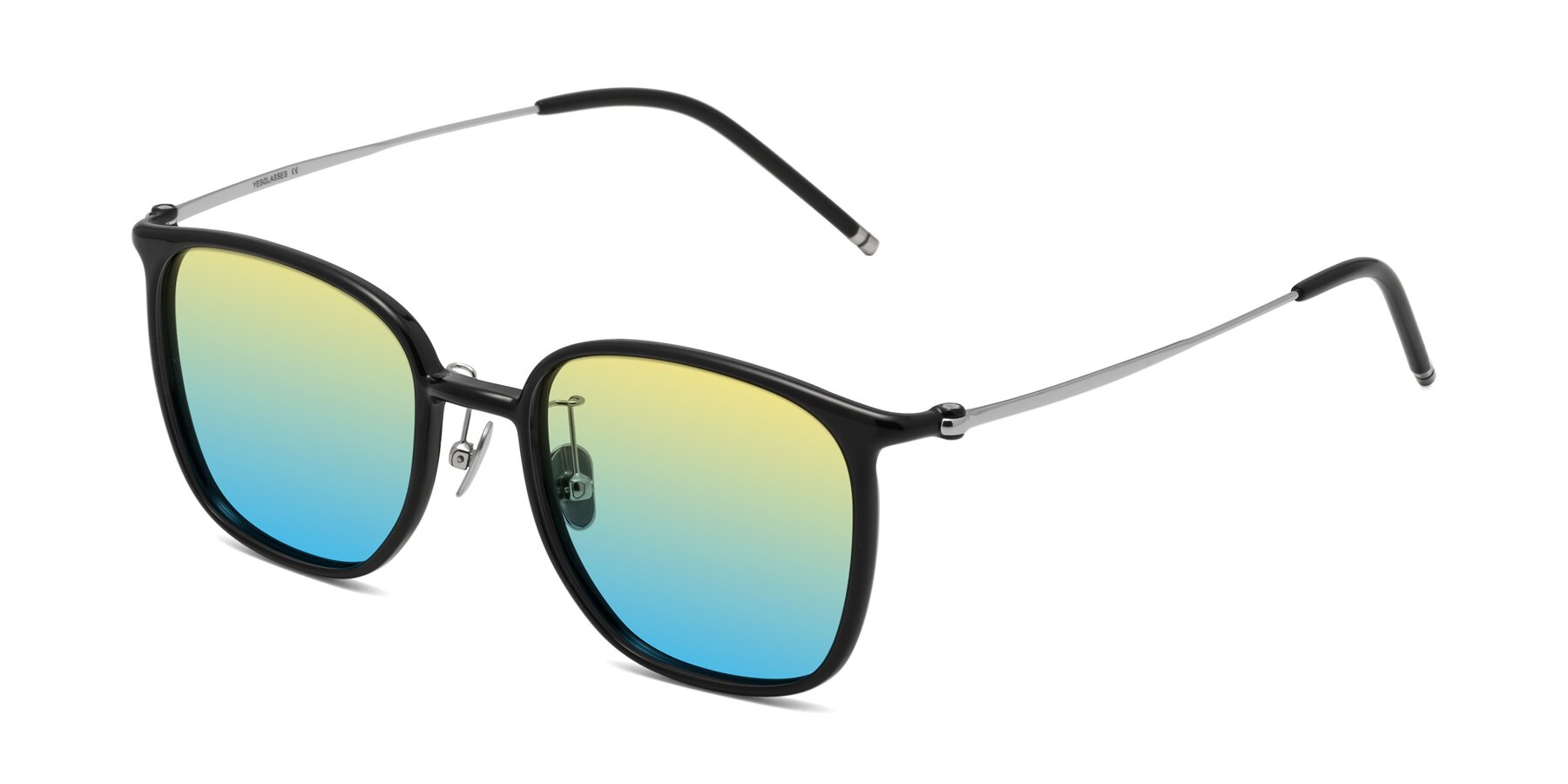 Angle of Manlius in Black with Yellow / Blue Gradient Lenses