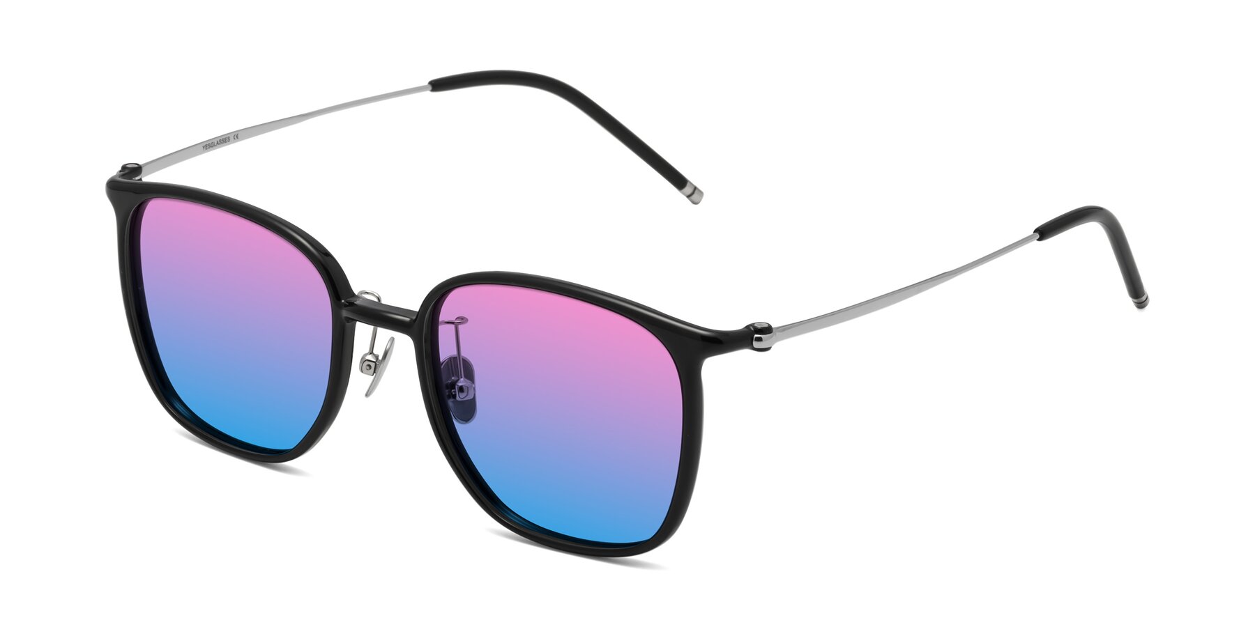Angle of Manlius in Black with Pink / Blue Gradient Lenses