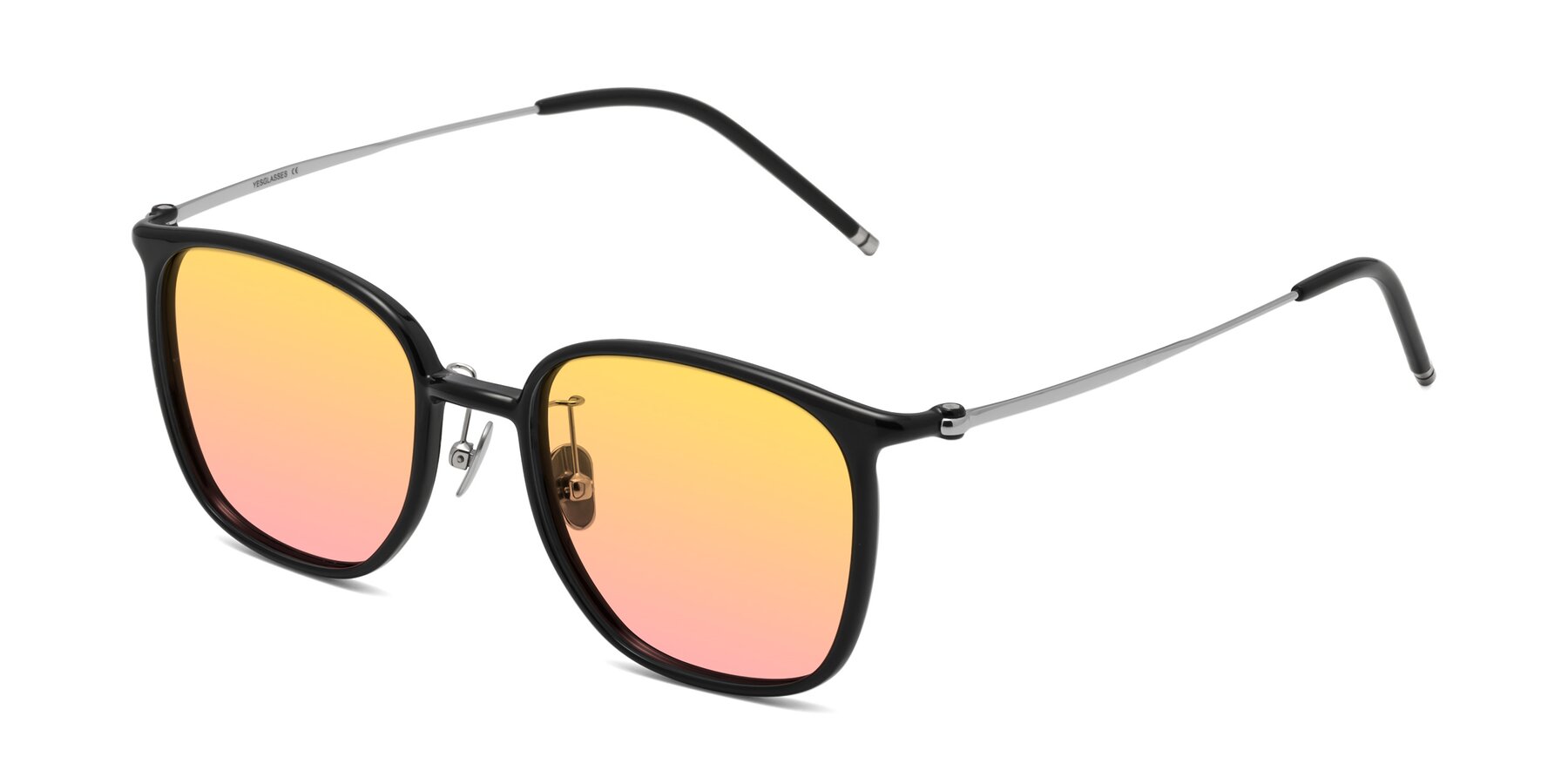 Angle of Manlius in Black with Yellow / Pink Gradient Lenses