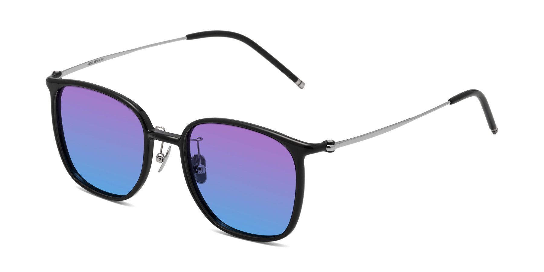 Angle of Manlius in Black with Purple / Blue Gradient Lenses