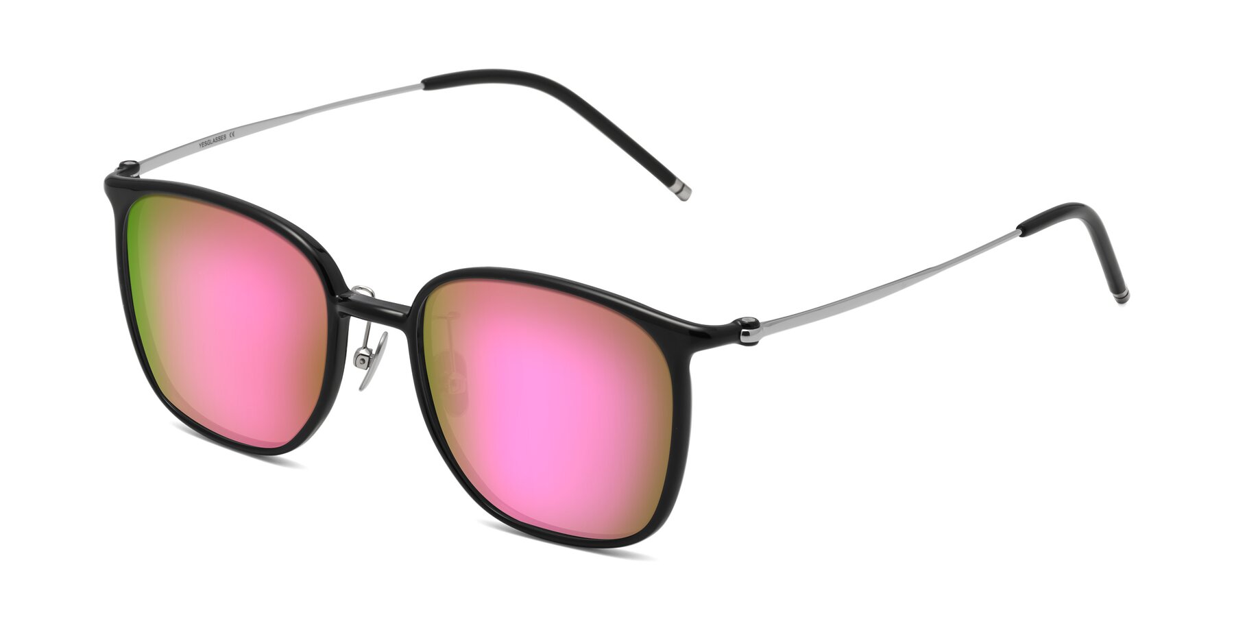 Angle of Manlius in Black with Pink Mirrored Lenses