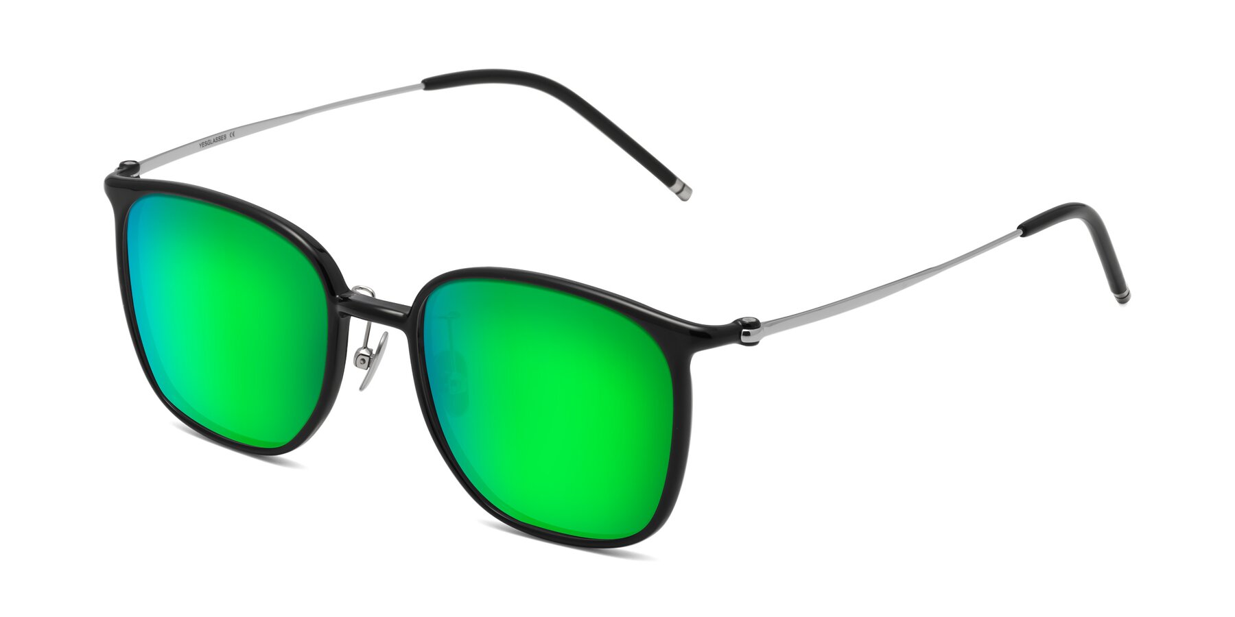 Angle of Manlius in Black with Green Mirrored Lenses