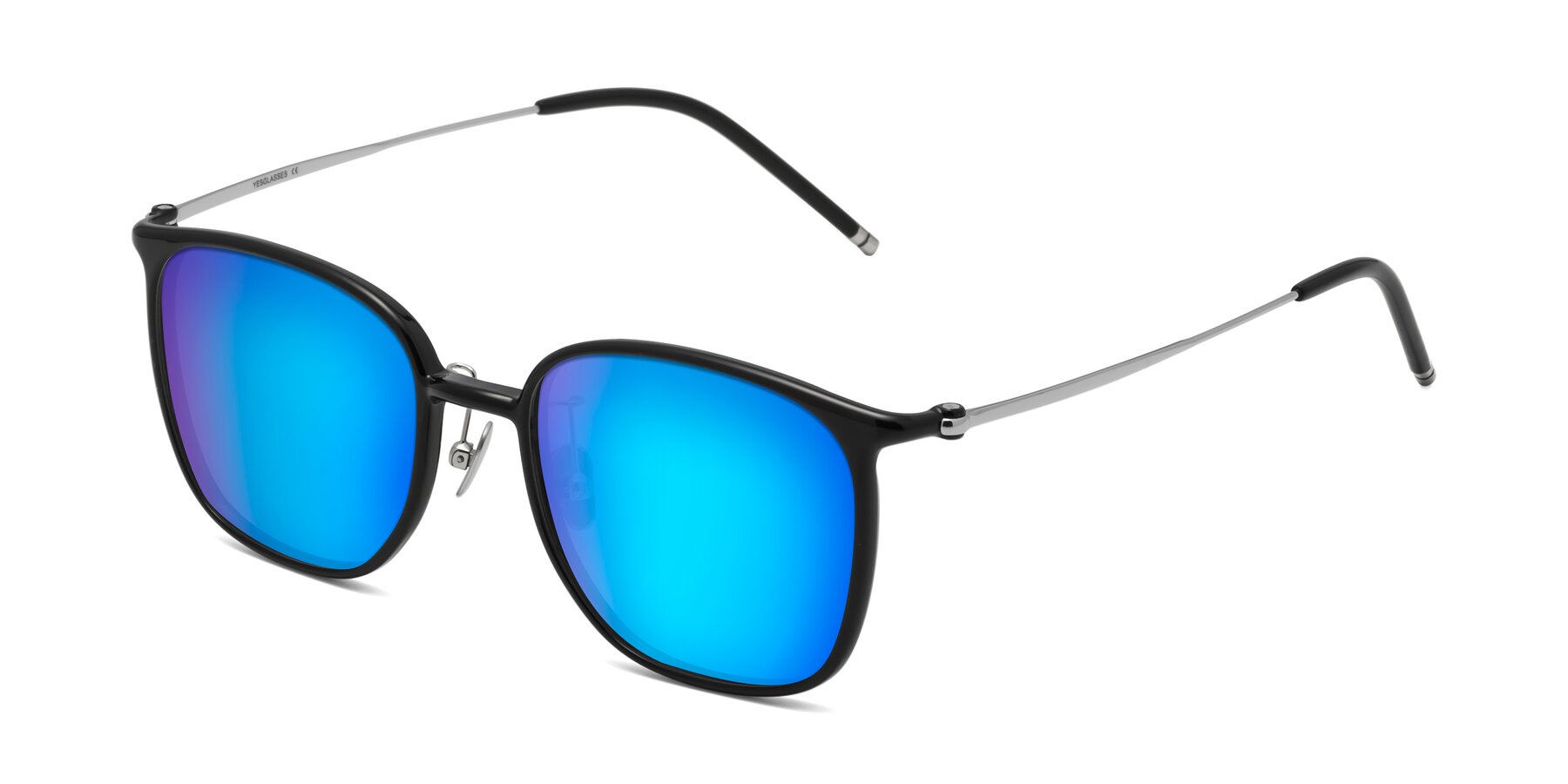 Angle of Manlius in Black with Blue Mirrored Lenses
