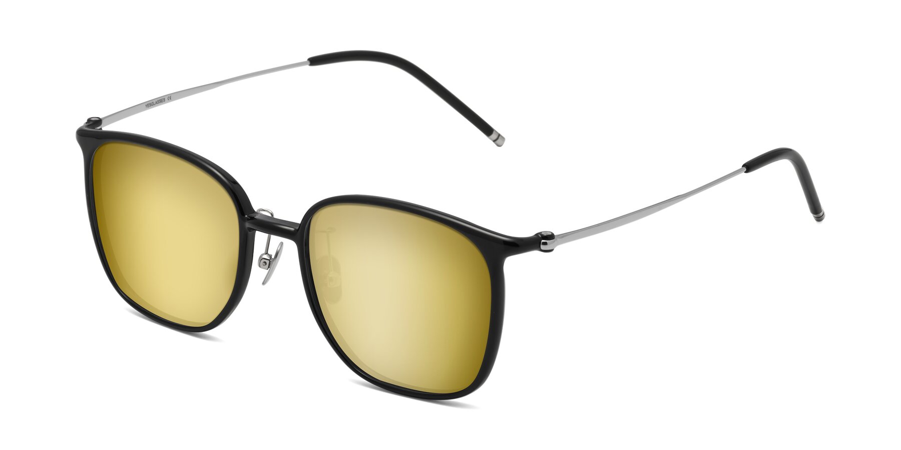 Angle of Manlius in Black with Gold Mirrored Lenses