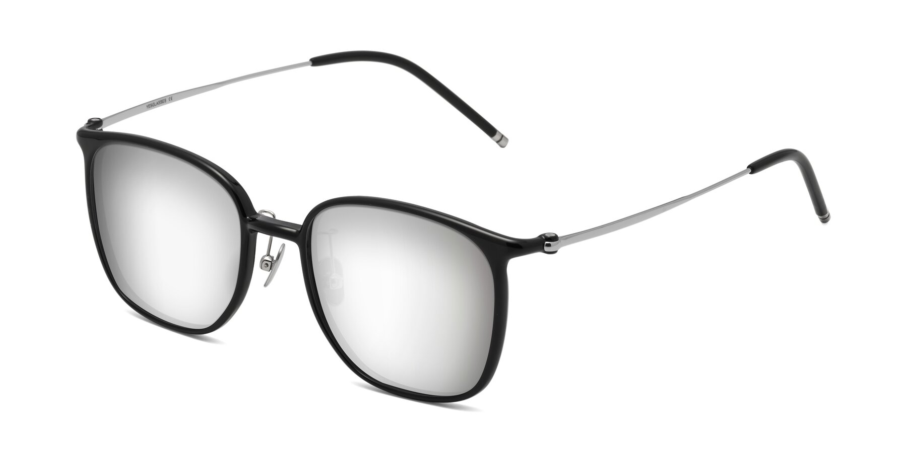 Angle of Manlius in Black with Silver Mirrored Lenses