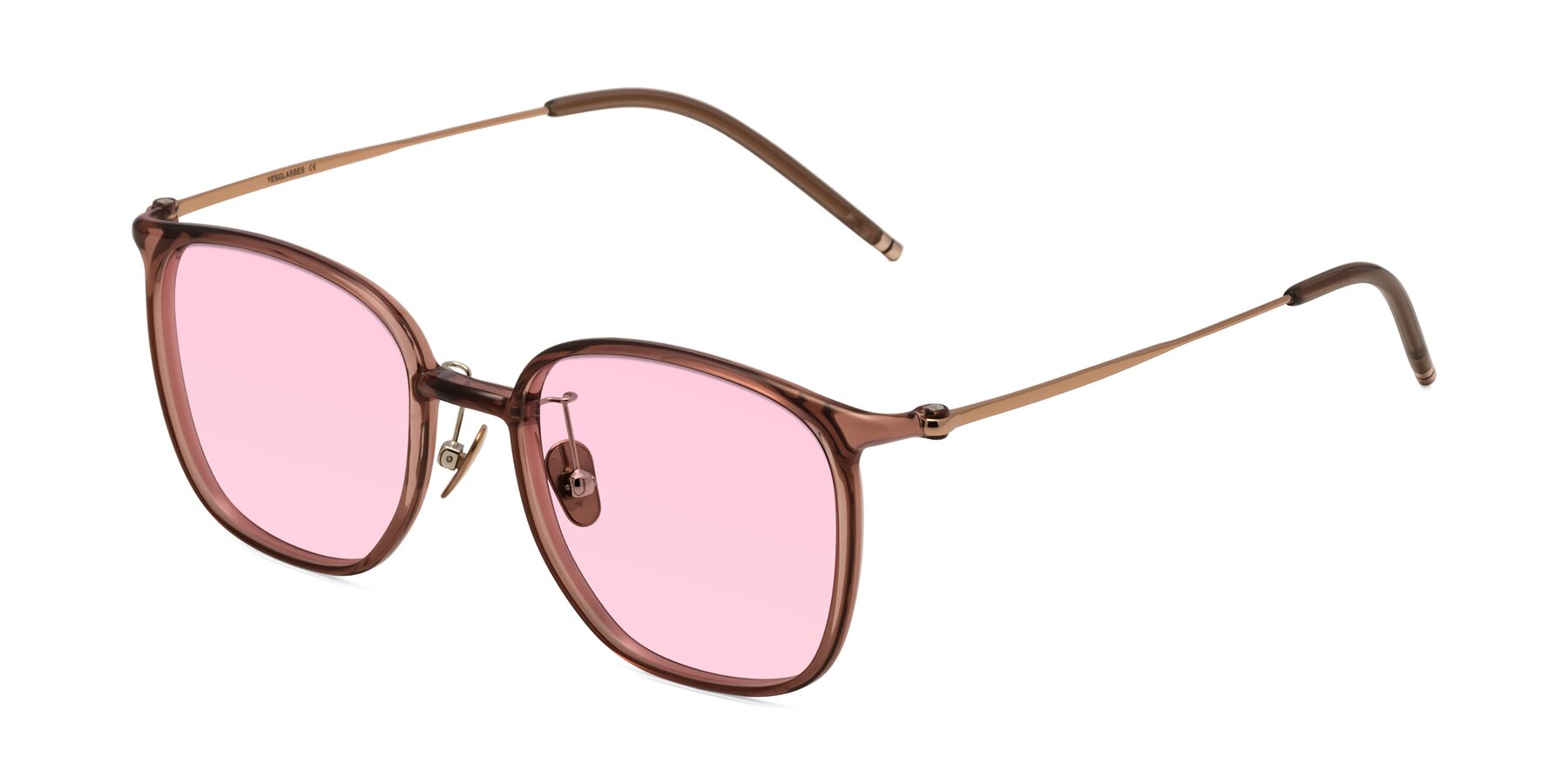 Angle of Manlius in Redwood with Light Pink Tinted Lenses