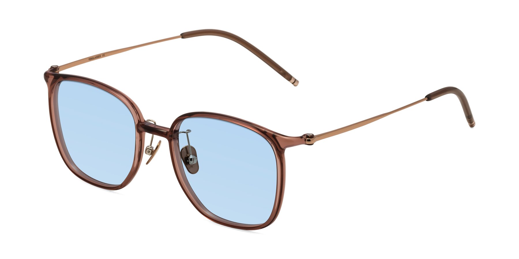 Angle of Manlius in Redwood with Light Blue Tinted Lenses