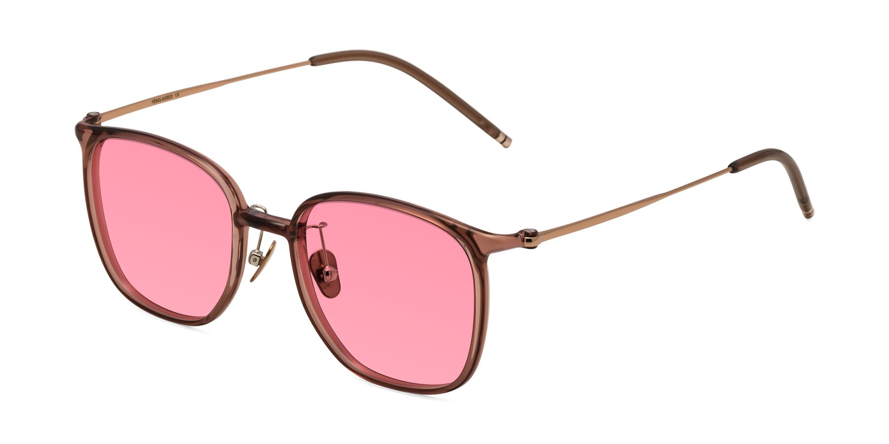 Angle of Manlius in Redwood with Pink Tinted Lenses