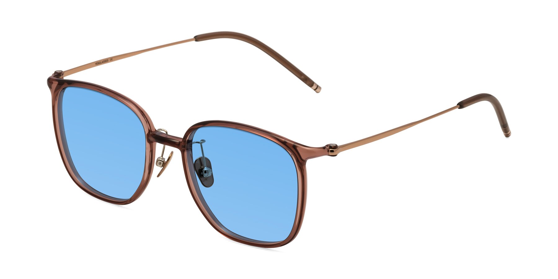 Angle of Manlius in Redwood with Medium Blue Tinted Lenses