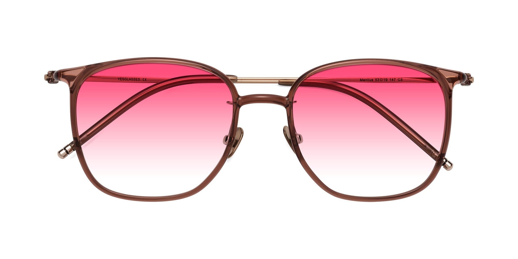 Folded Front of Manlius in Redwood with Pink Gradient Lenses