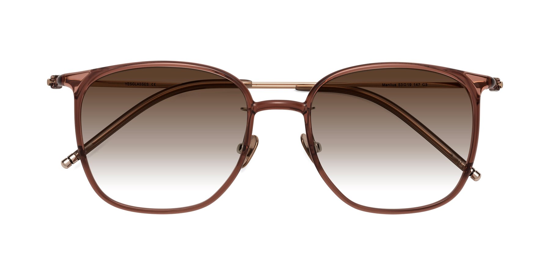 Folded Front of Manlius in Redwood with Brown Gradient Lenses
