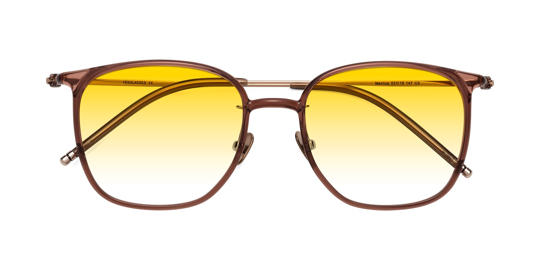 Folded Front of Manlius in Redwood with Yellow Gradient Lenses