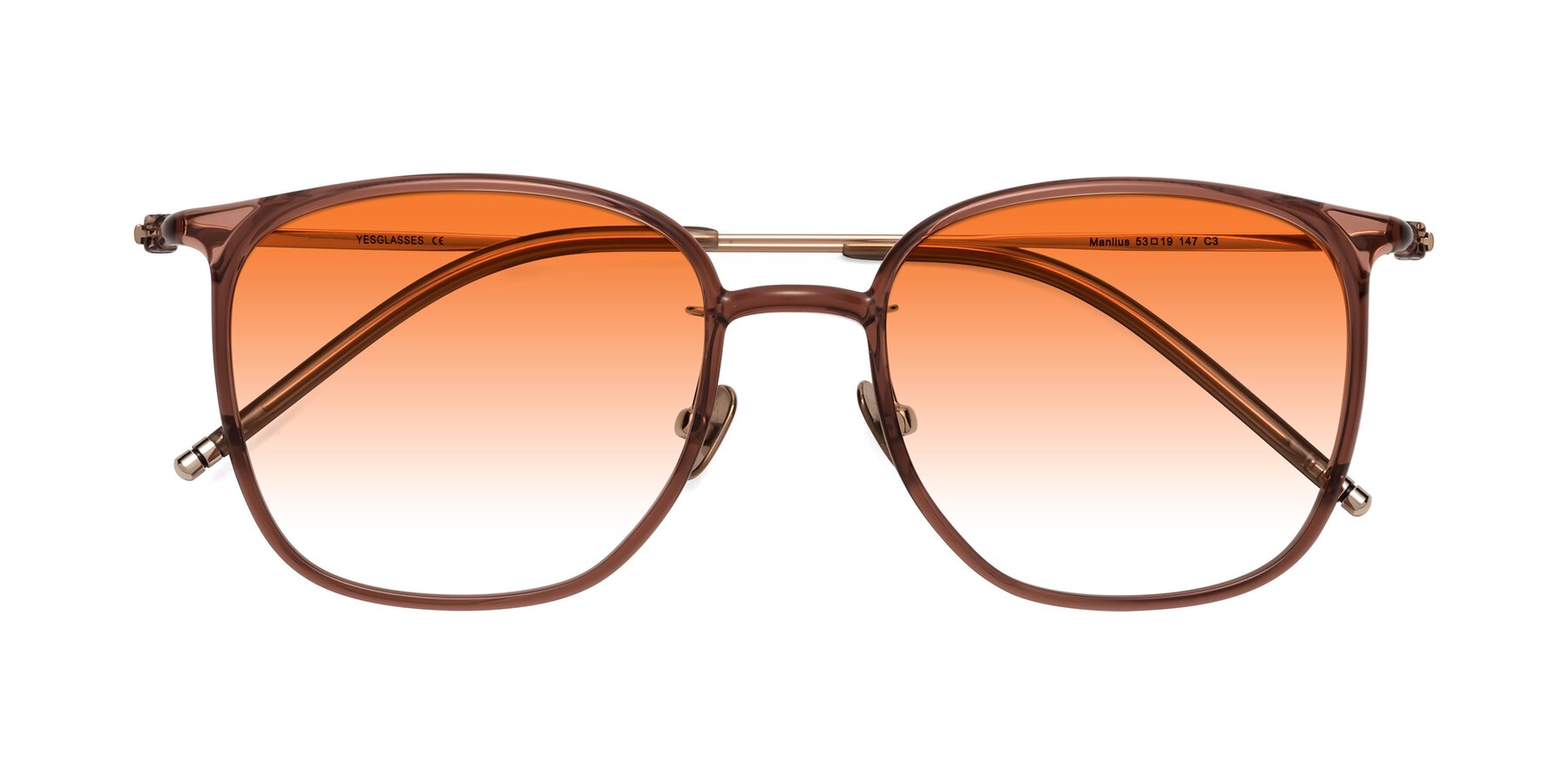 Folded Front of Manlius in Redwood with Orange Gradient Lenses