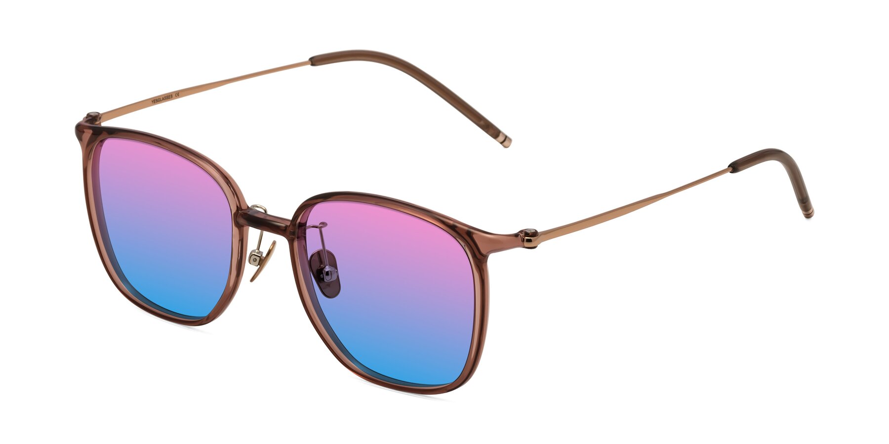 Angle of Manlius in Redwood with Pink / Blue Gradient Lenses