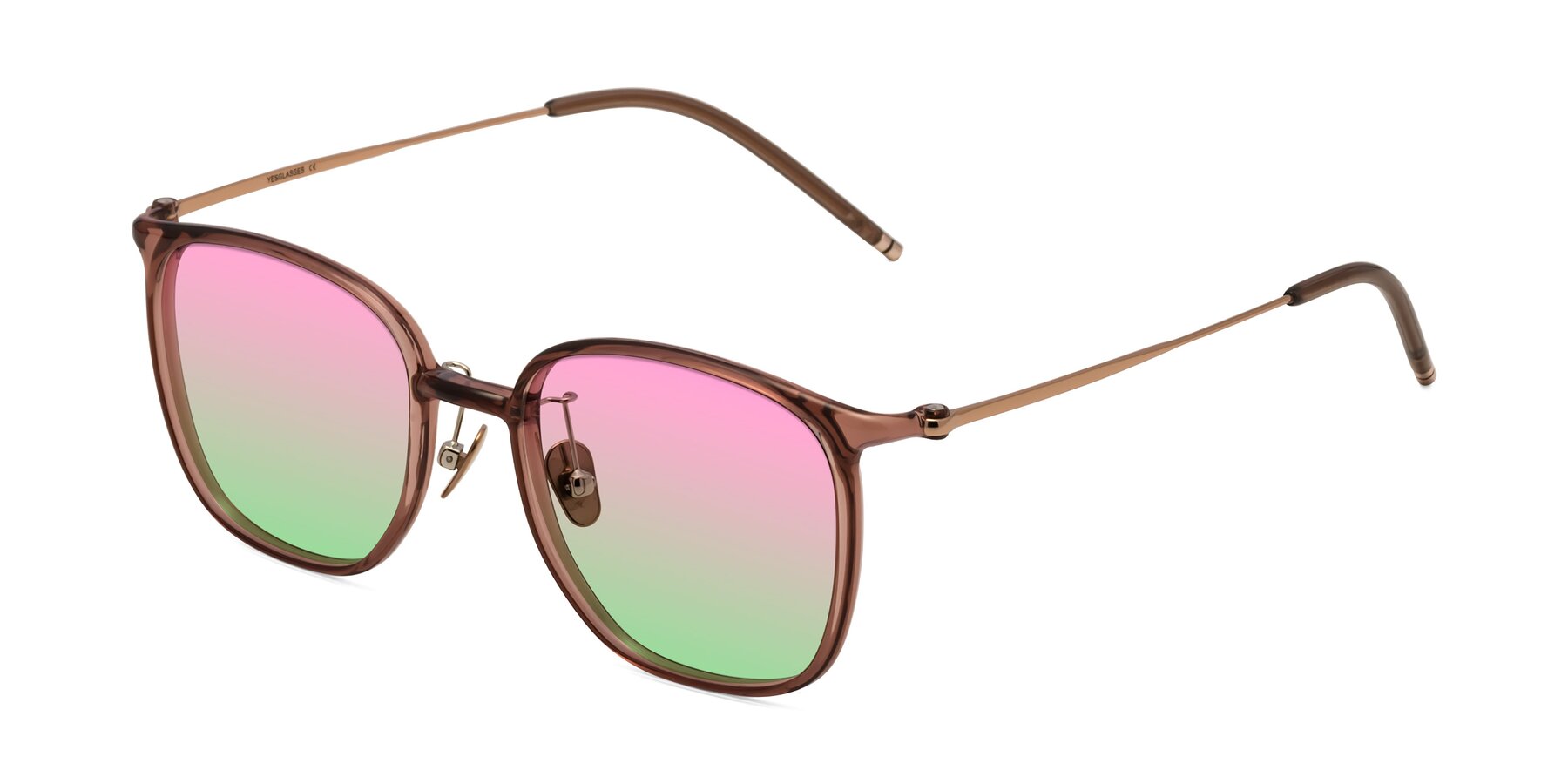 Angle of Manlius in Redwood with Pink / Green Gradient Lenses