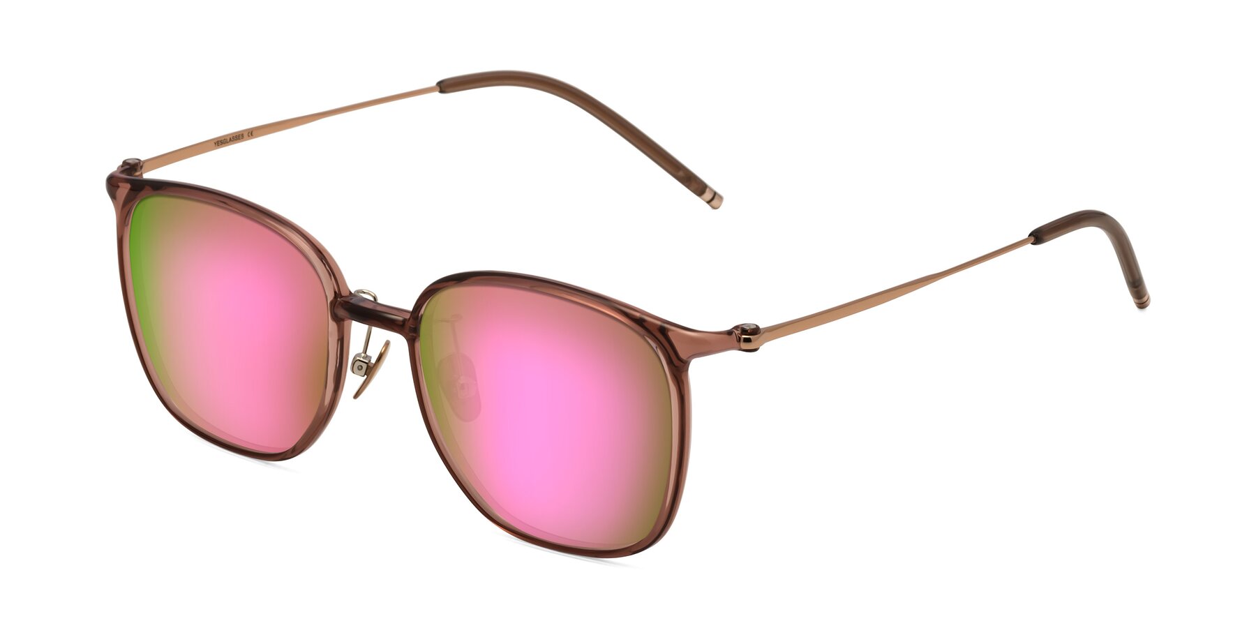 Angle of Manlius in Redwood with Pink Mirrored Lenses