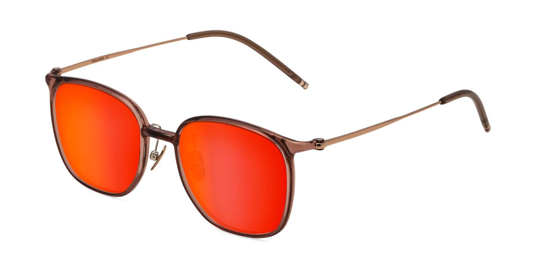 Angle of Manlius in Redwood with Red Gold Mirrored Lenses