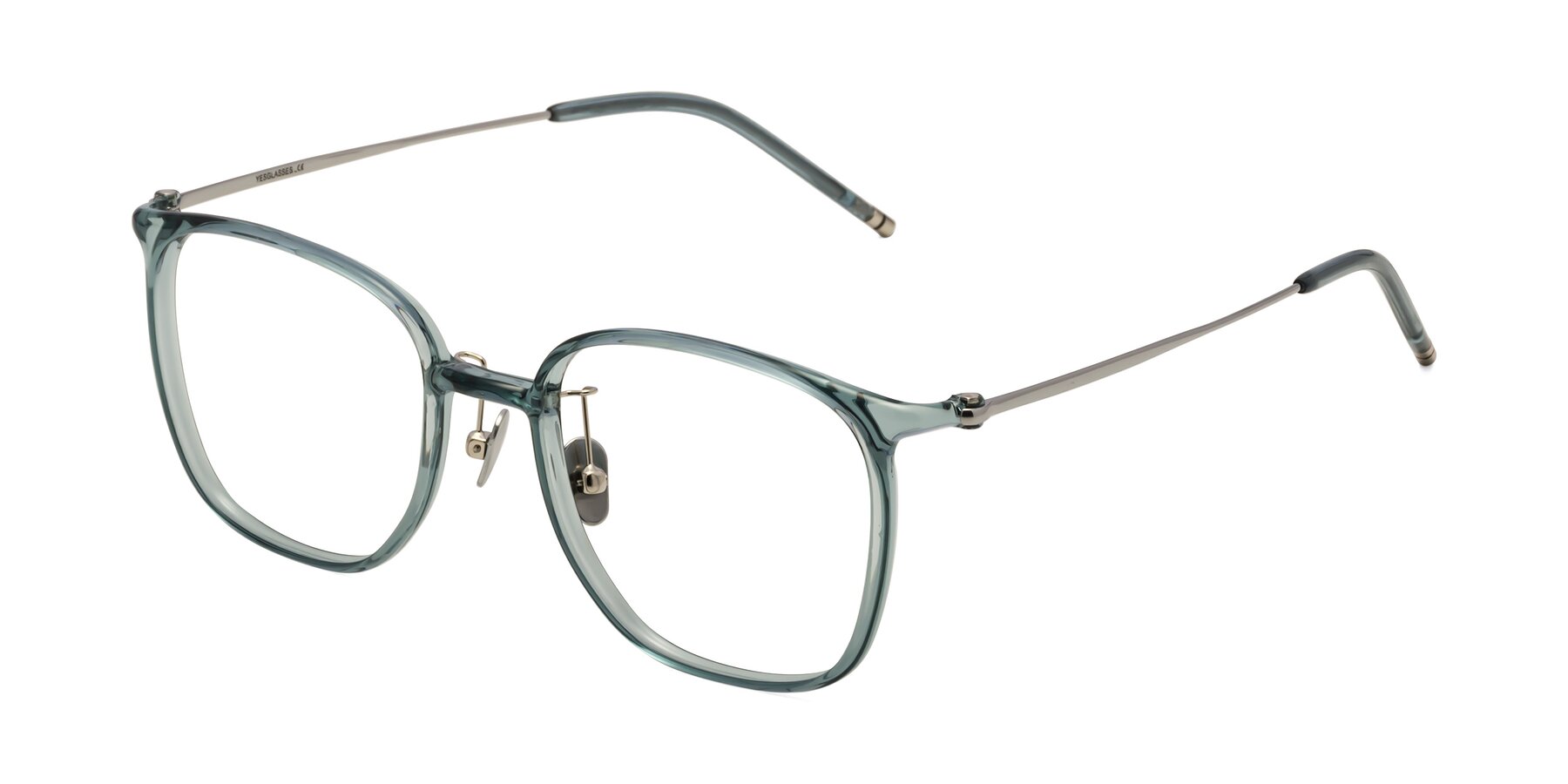 Angle of Manlius in Teal with Clear Eyeglass Lenses