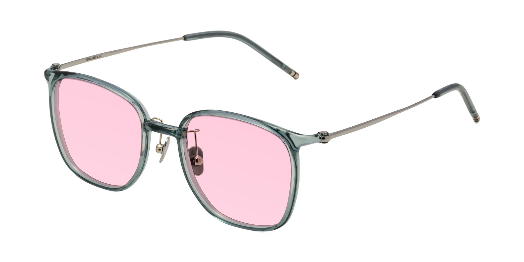 Angle of Manlius in Teal with Light Pink Tinted Lenses