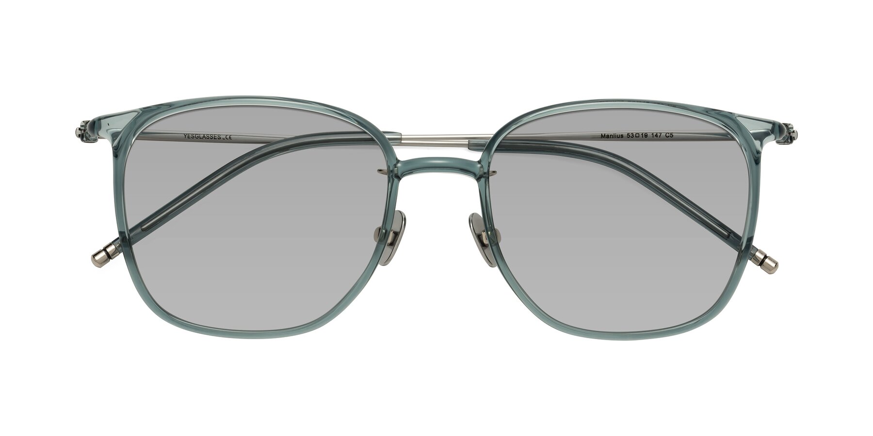 Folded Front of Manlius in Teal with Light Gray Tinted Lenses