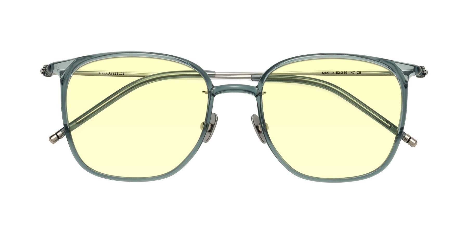 Folded Front of Manlius in Teal with Light Yellow Tinted Lenses