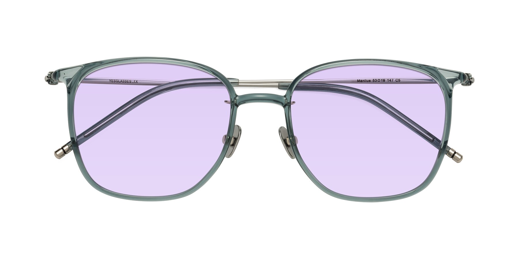 Folded Front of Manlius in Teal with Light Purple Tinted Lenses