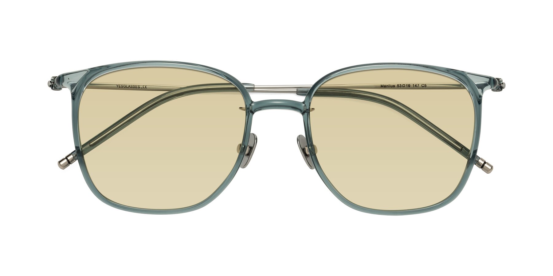 Folded Front of Manlius in Teal with Light Champagne Tinted Lenses