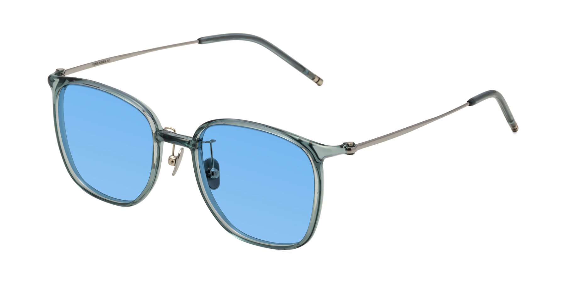 Angle of Manlius in Teal with Medium Blue Tinted Lenses